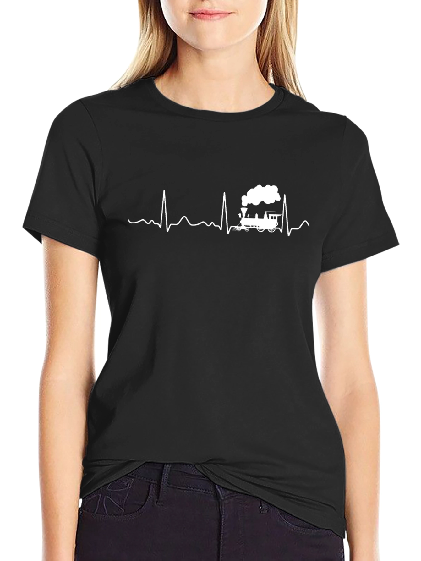 Train Heartbeat Black T-Shirt