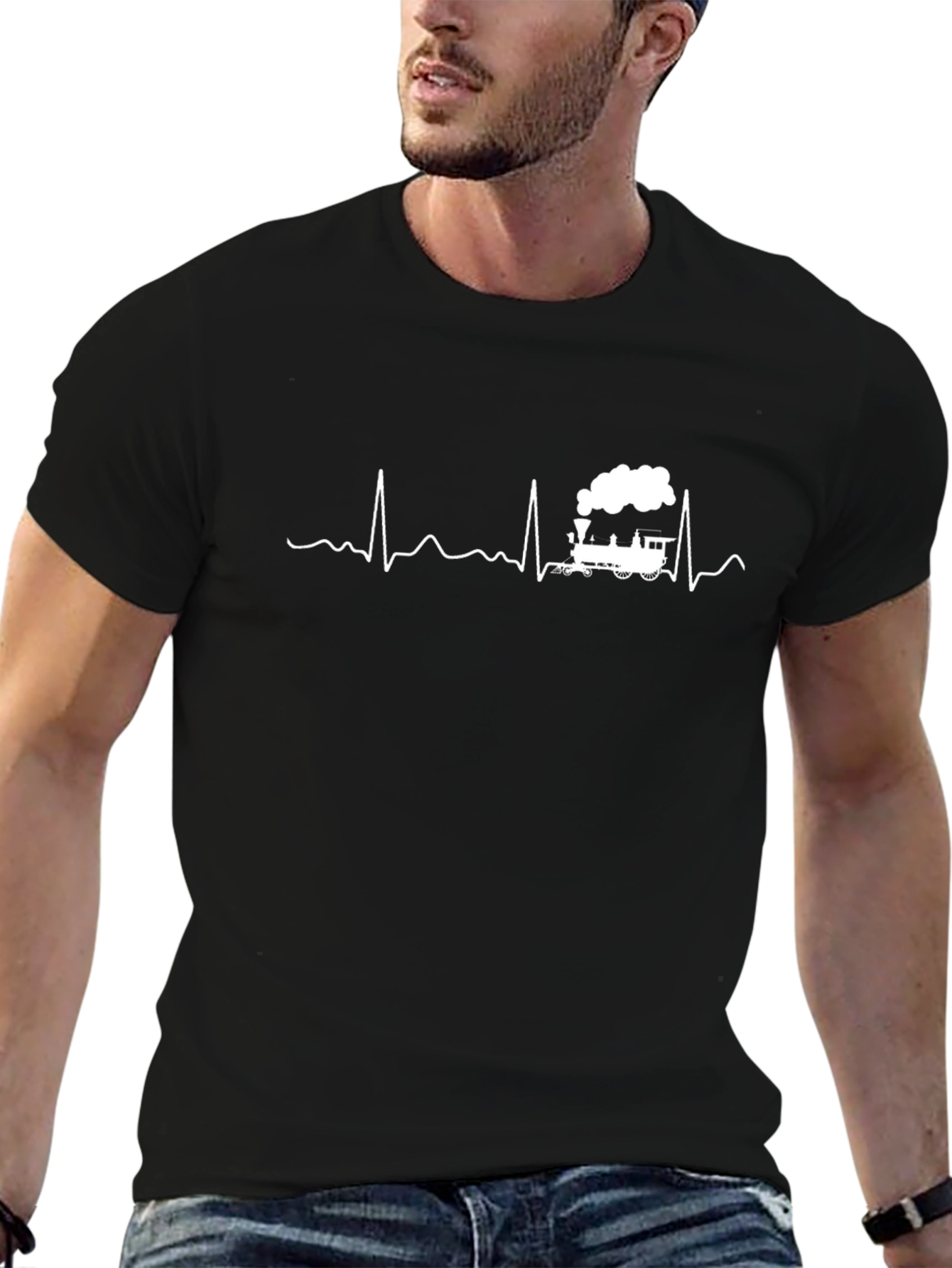 Train Heartbeat Black T-Shirt