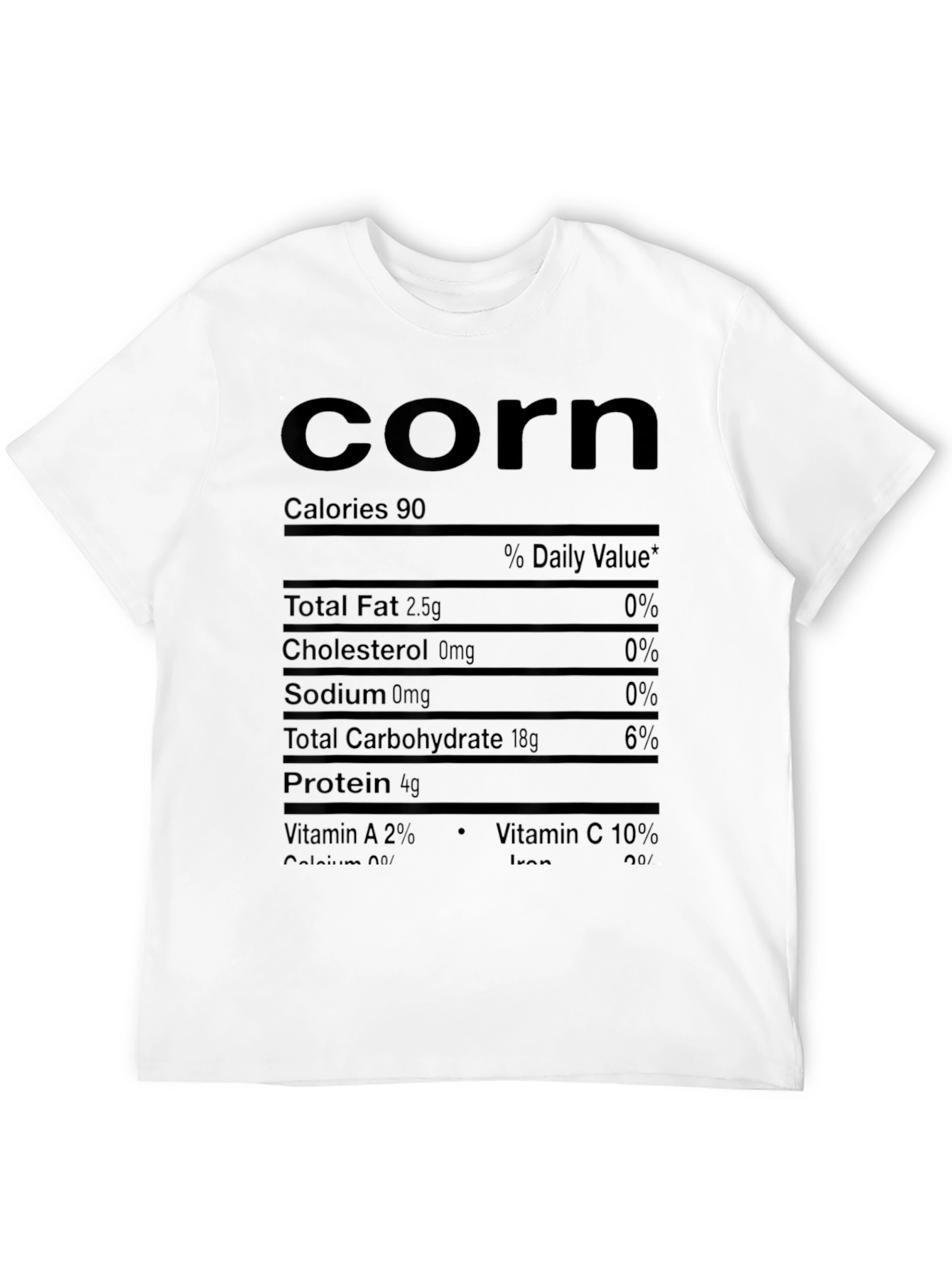 Corn Nutrition Facts Graphic T-Shirt