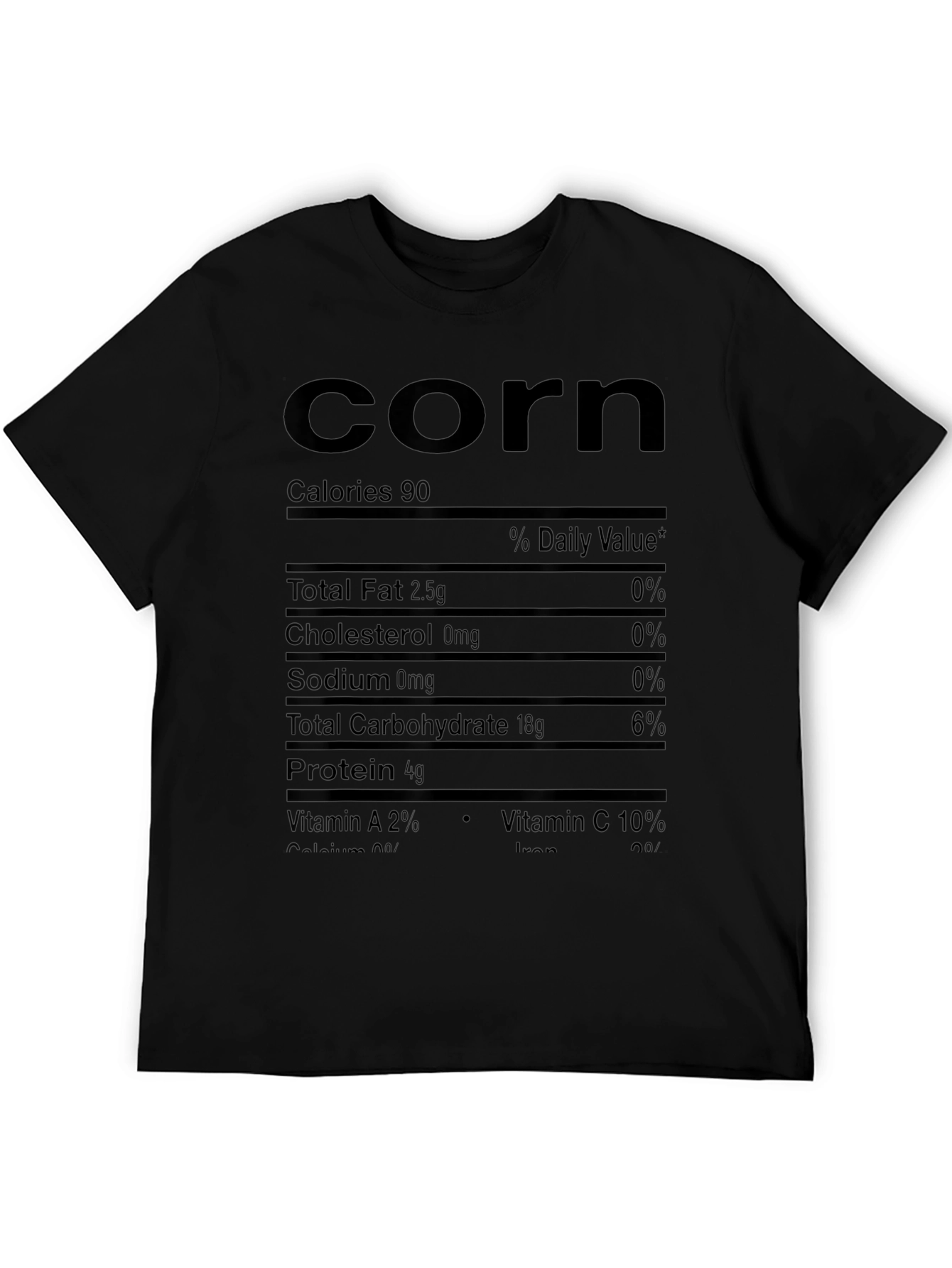Corn Nutrition Facts Graphic T-Shirt
