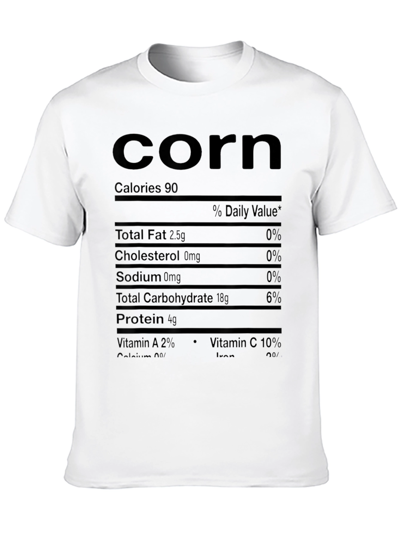 Corn Nutrition Facts Graphic T-Shirt