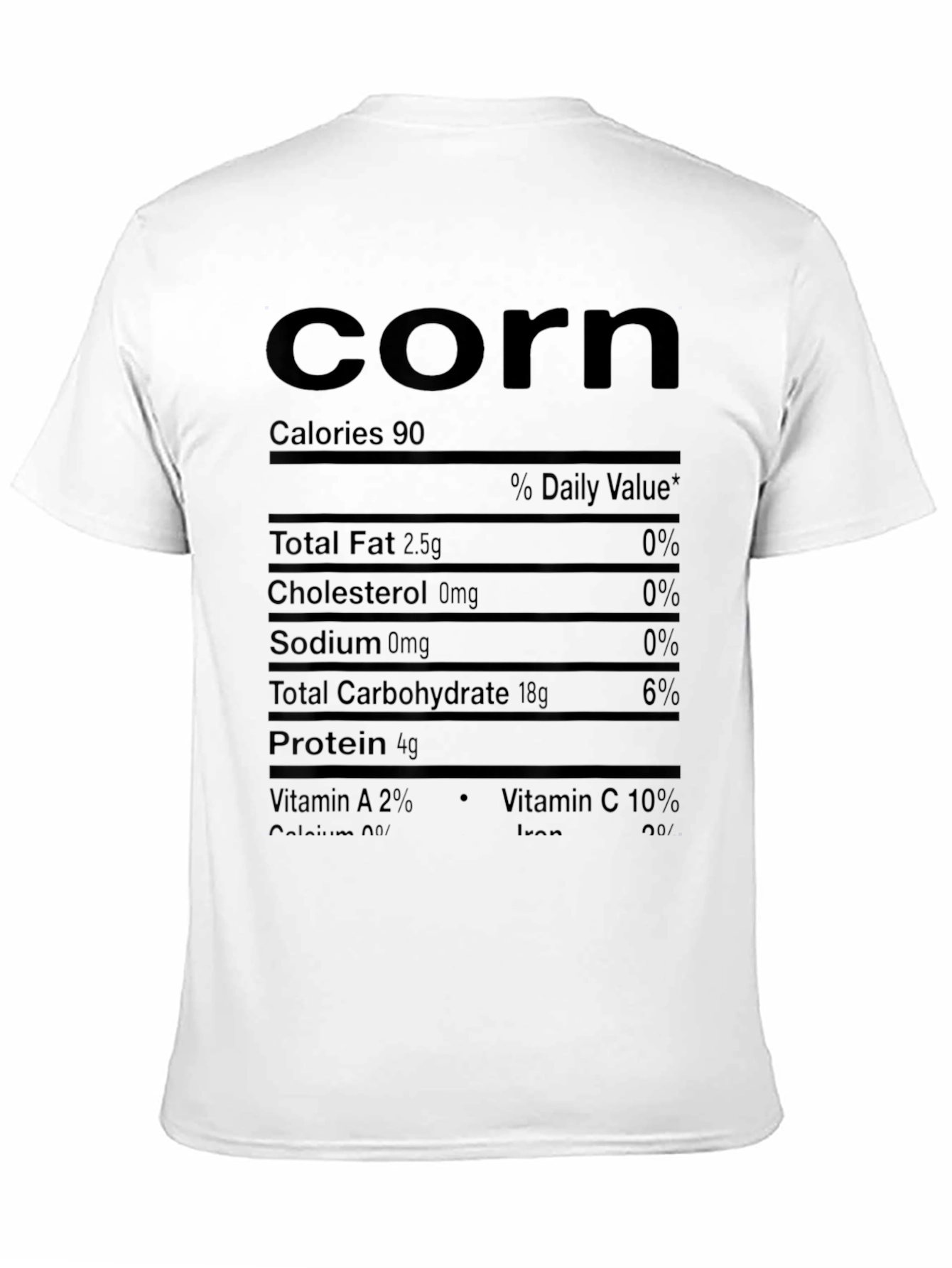 Corn Nutrition Facts Graphic T-Shirt