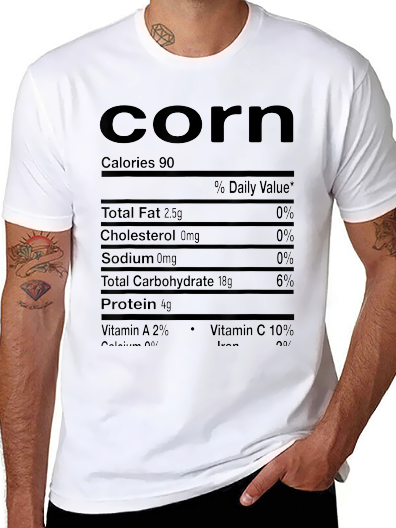 Corn Nutrition Facts Graphic T-Shirt