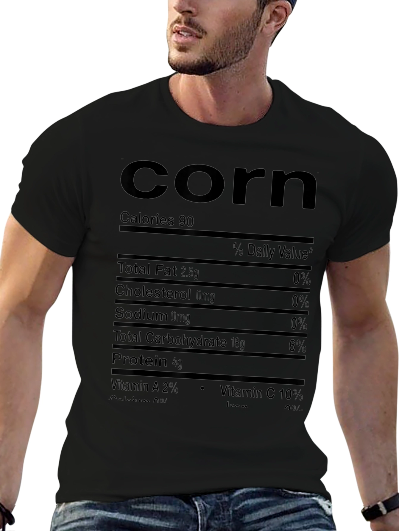 Corn Nutrition Facts Graphic T-Shirt