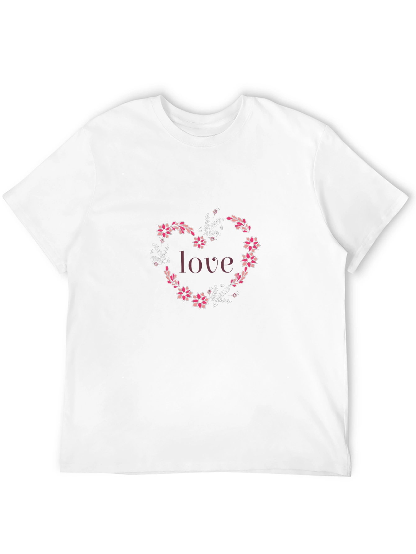 Love Floral Heart Graphic T-Shirt