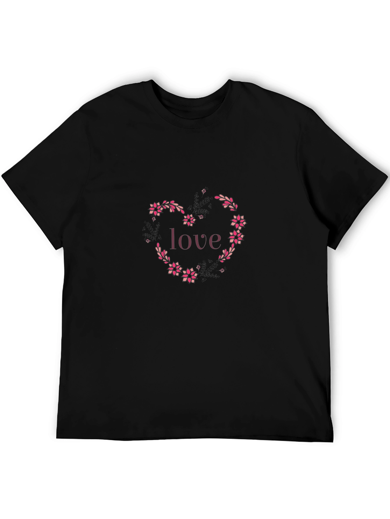 Love Floral Heart Graphic T-Shirt