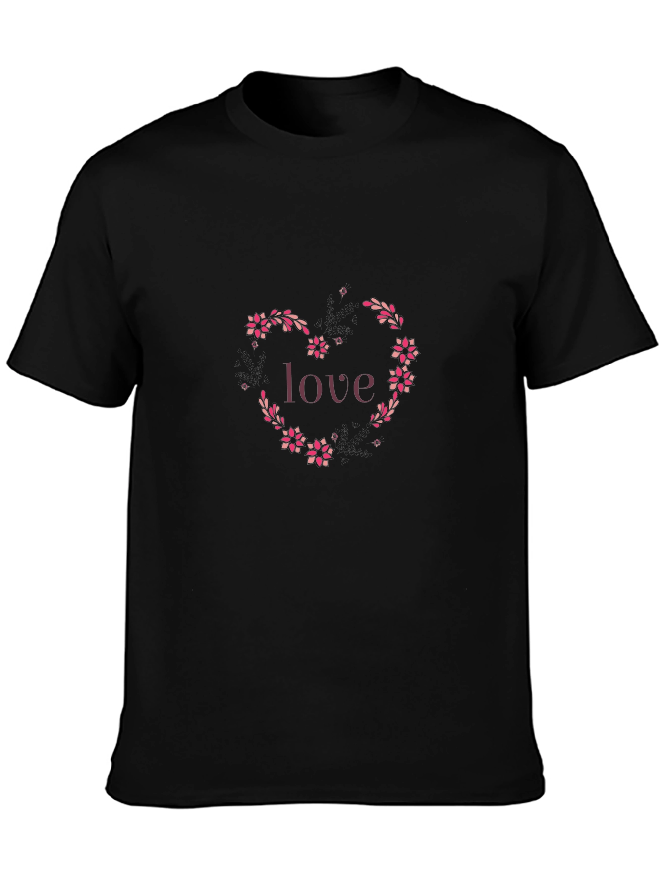 Love Floral Heart Graphic T-Shirt