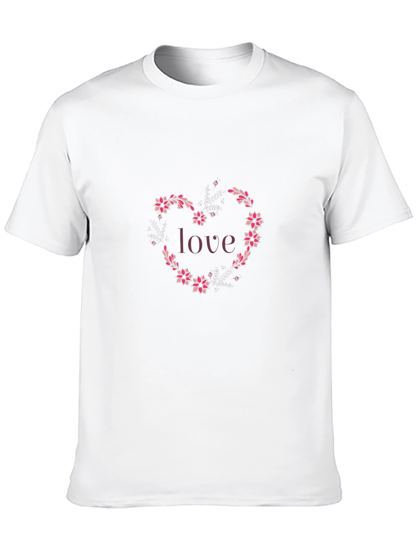 Love Floral Heart Graphic T-Shirt