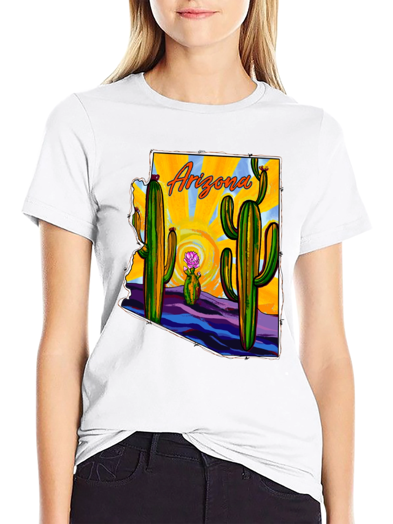Arizona Cactus State Graphic T-Shirt
