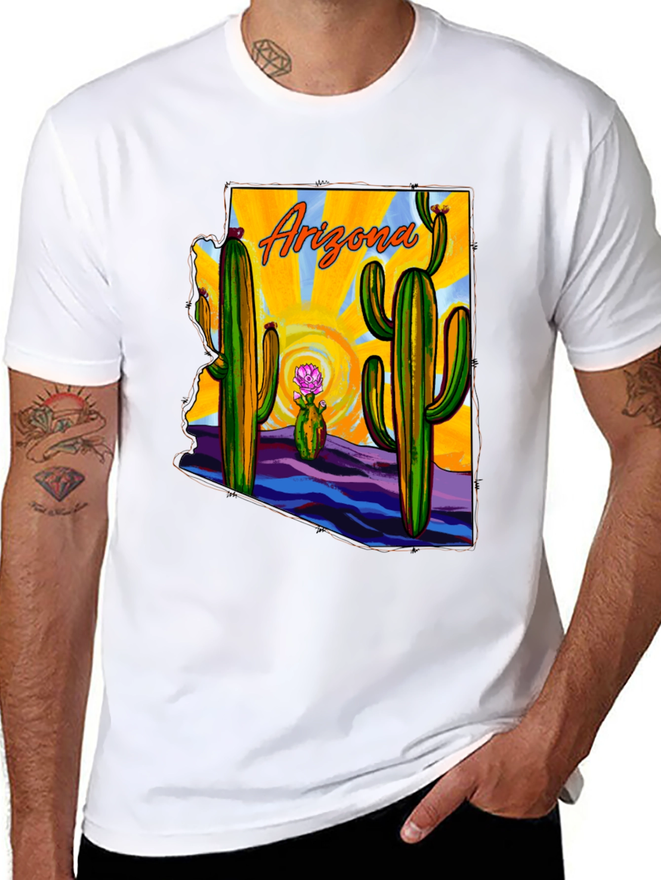 Arizona Cactus State Graphic T-Shirt