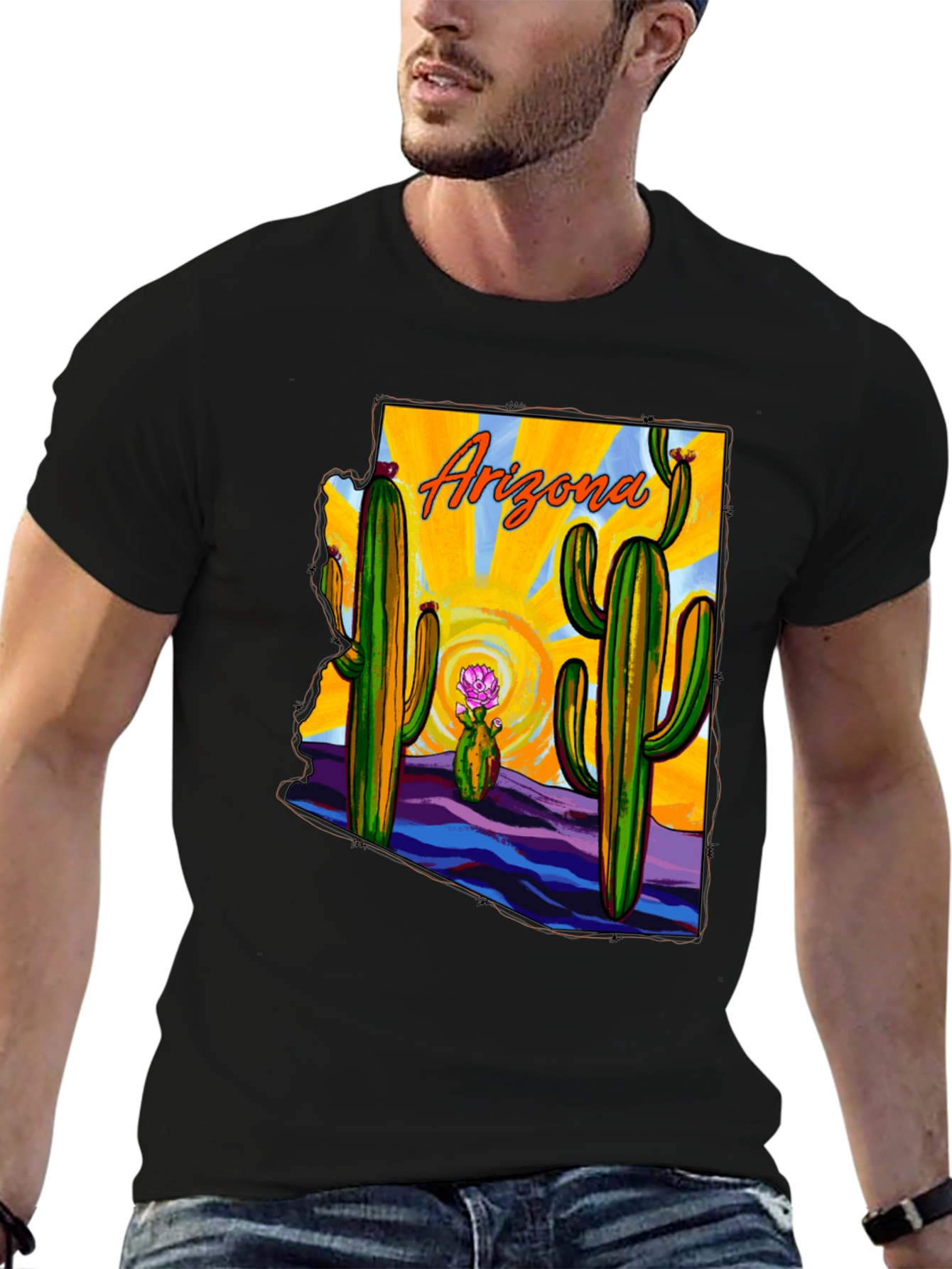 Arizona Cactus State Graphic T-Shirt