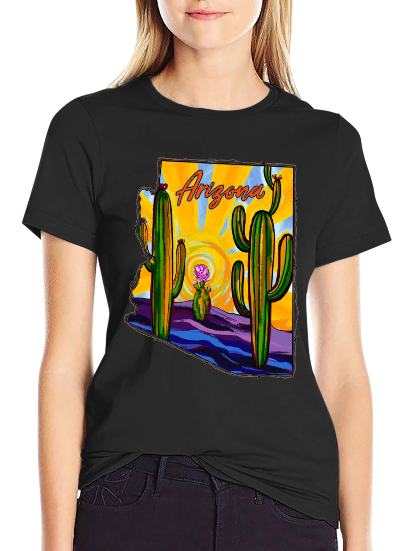 Arizona Cactus State Graphic T-Shirt