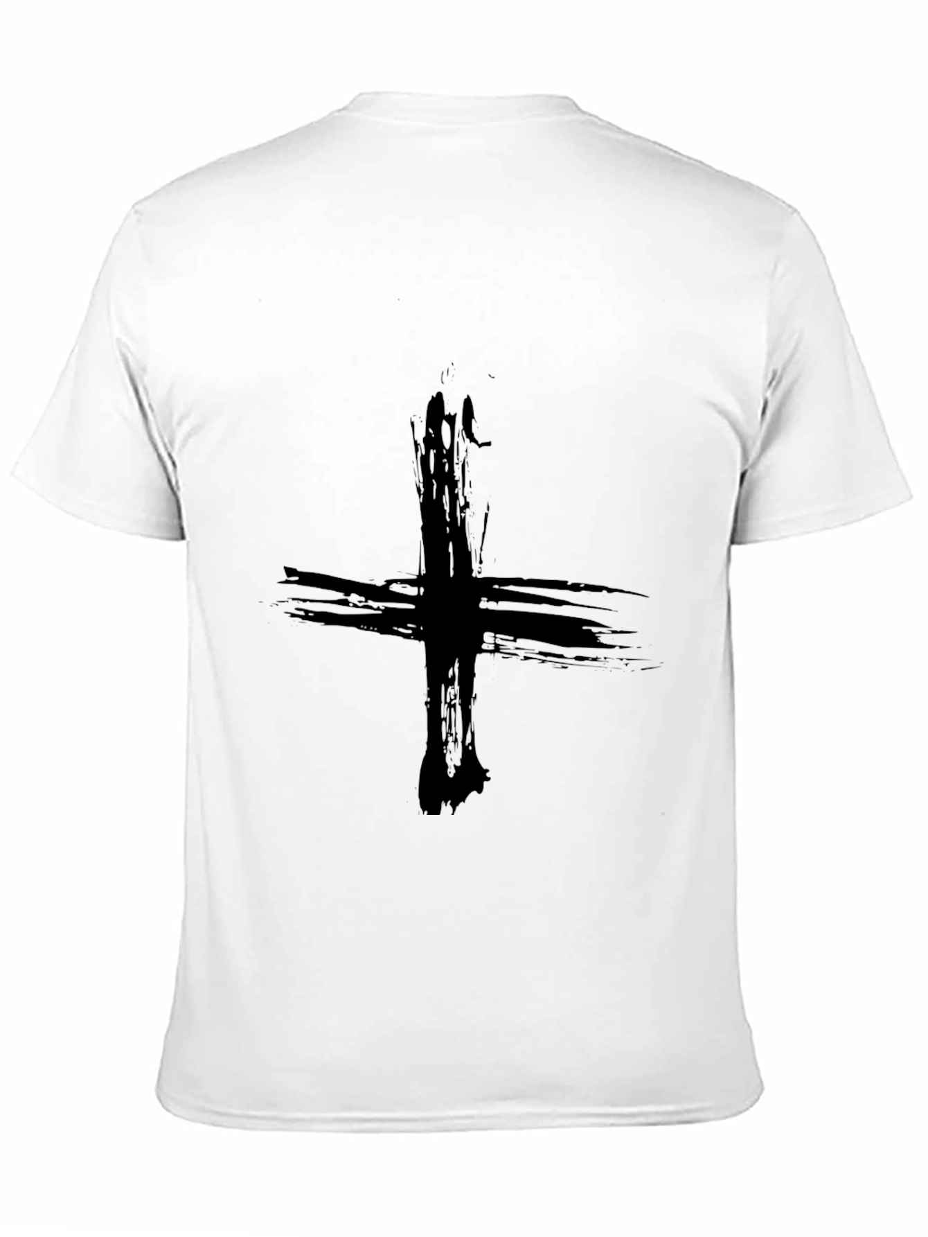 Grunge Cross Graphic Tee - Black