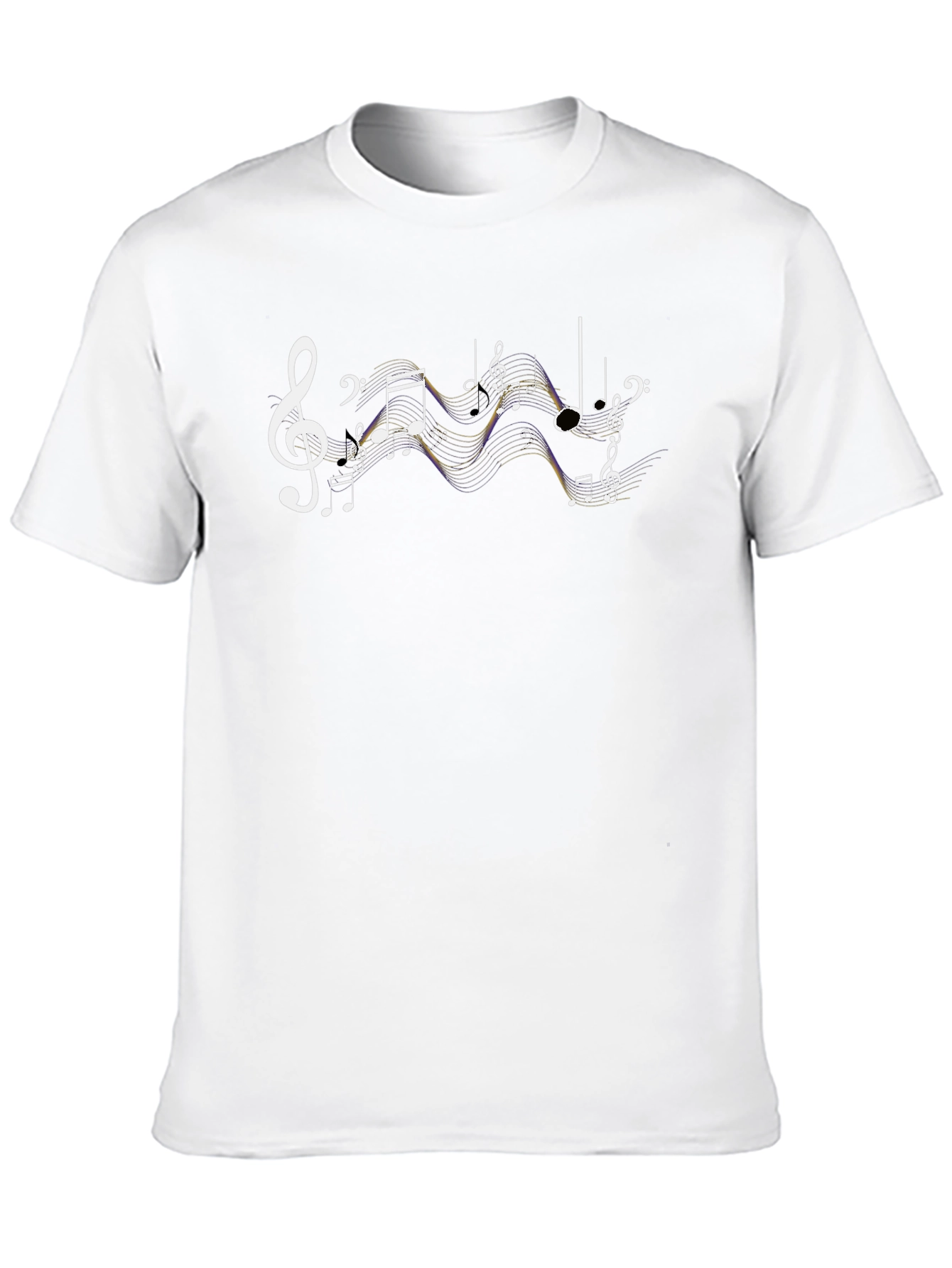 Musical Notes Graphic T-Shirt - Black Cotton Tee