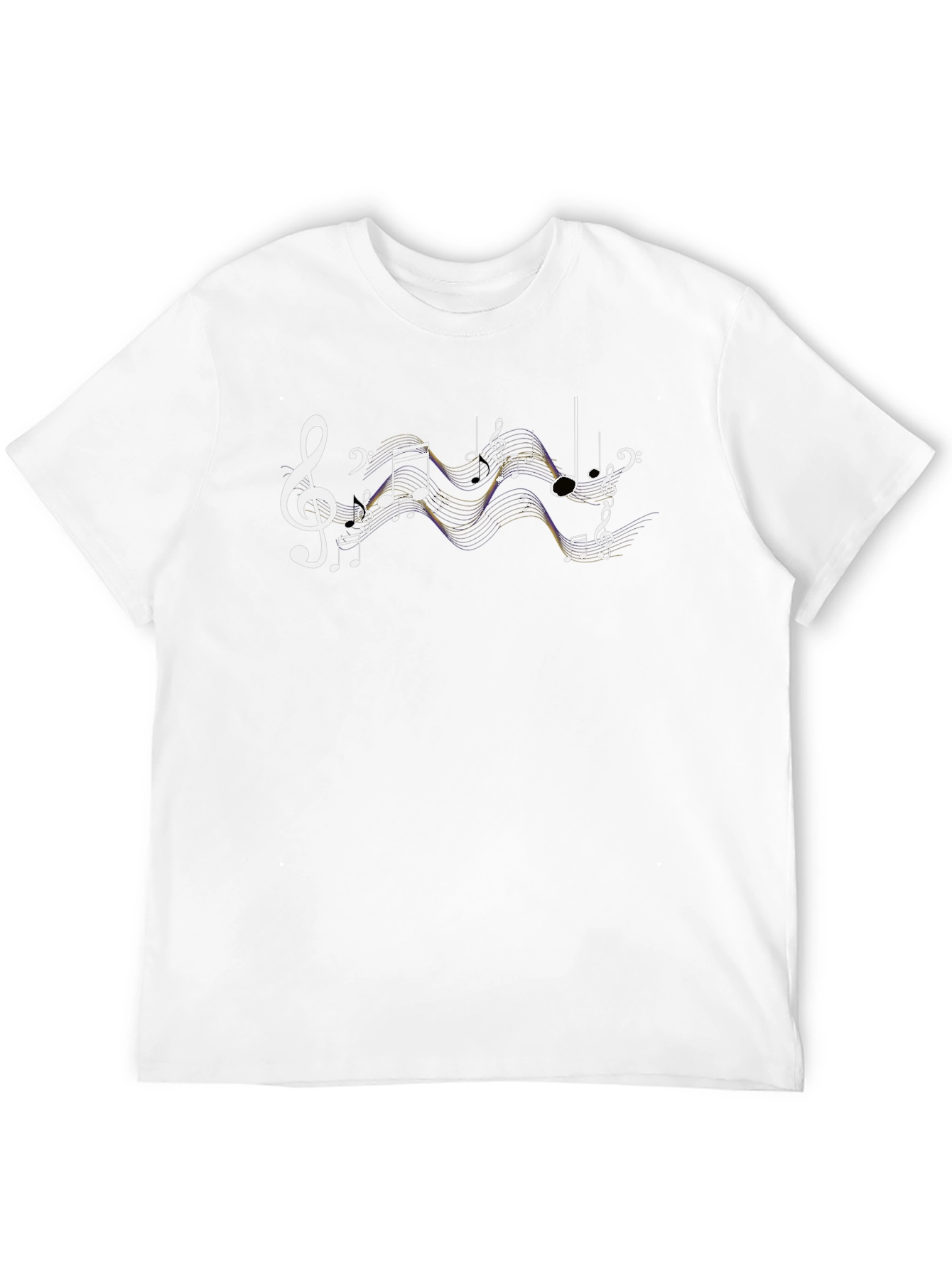 Musical Notes Graphic T-Shirt - Black Cotton Tee