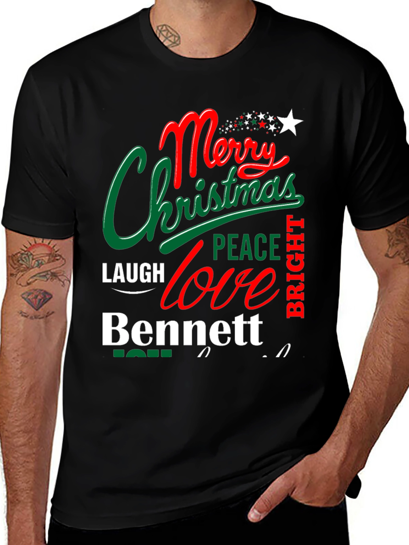 Merry Christmas Family T-Shirt - Personalized