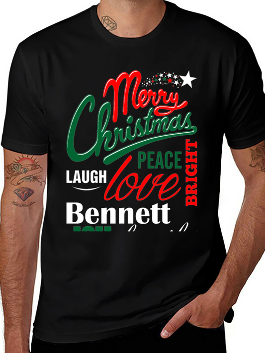 Merry Christmas Family T-Shirt - Personalized