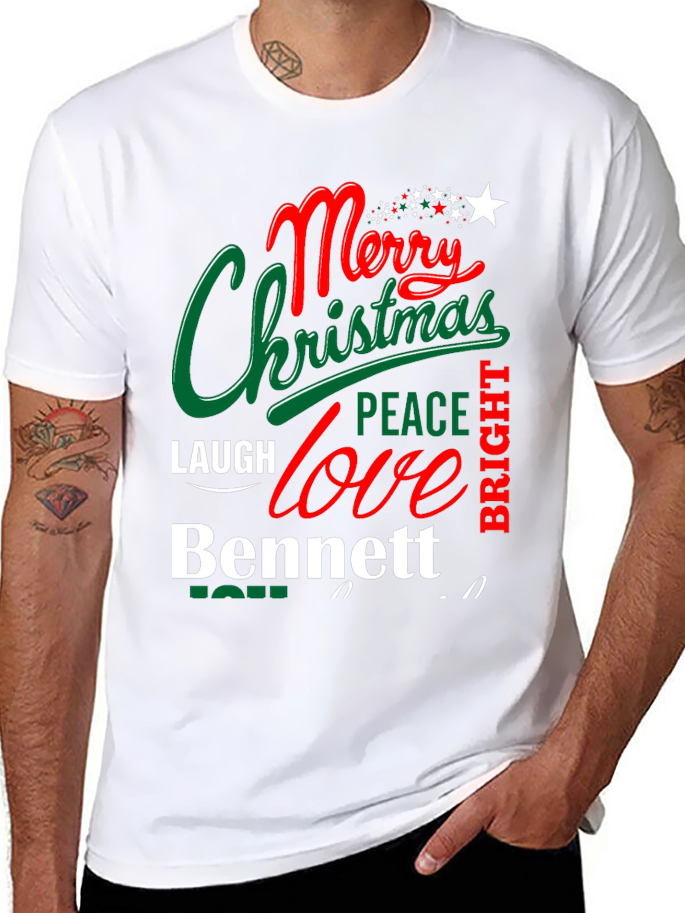 Merry Christmas Family T-Shirt - Personalized