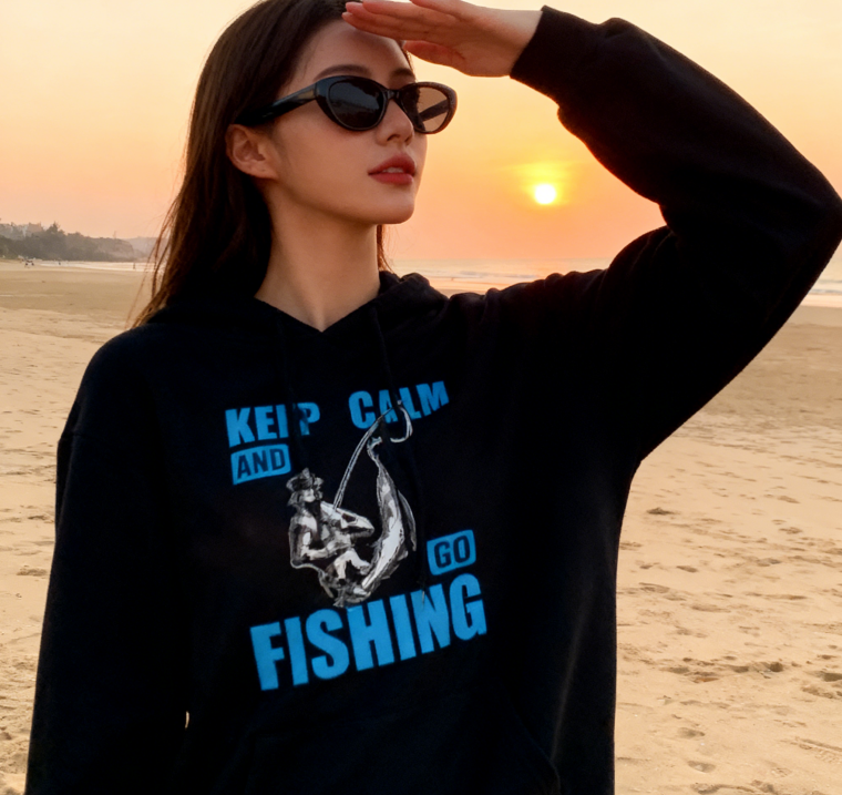 Angler’s Go-To Hoodie: Stylish Keep Calm Fishing Design