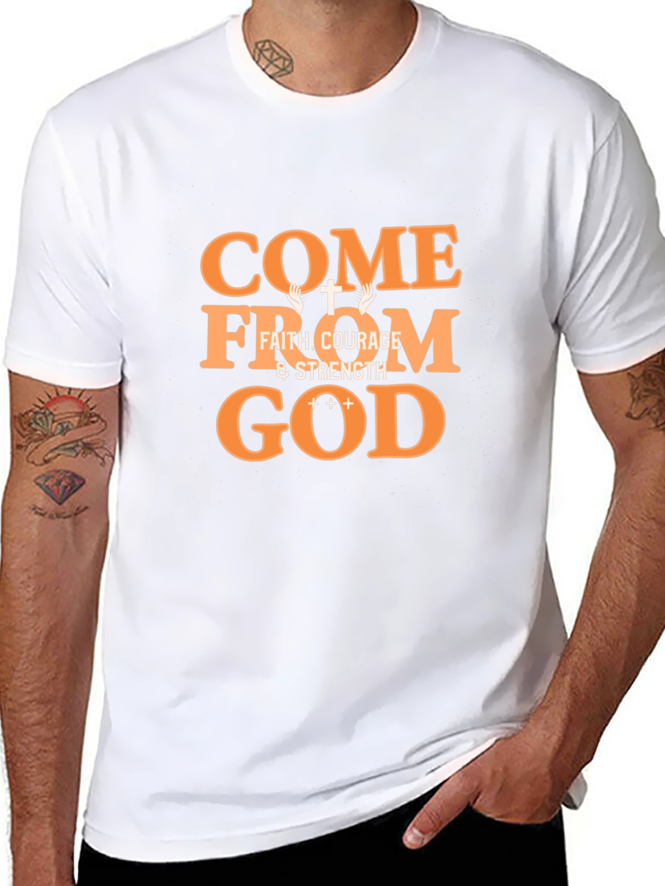 Come From God Faith Graphic Tee - Black
