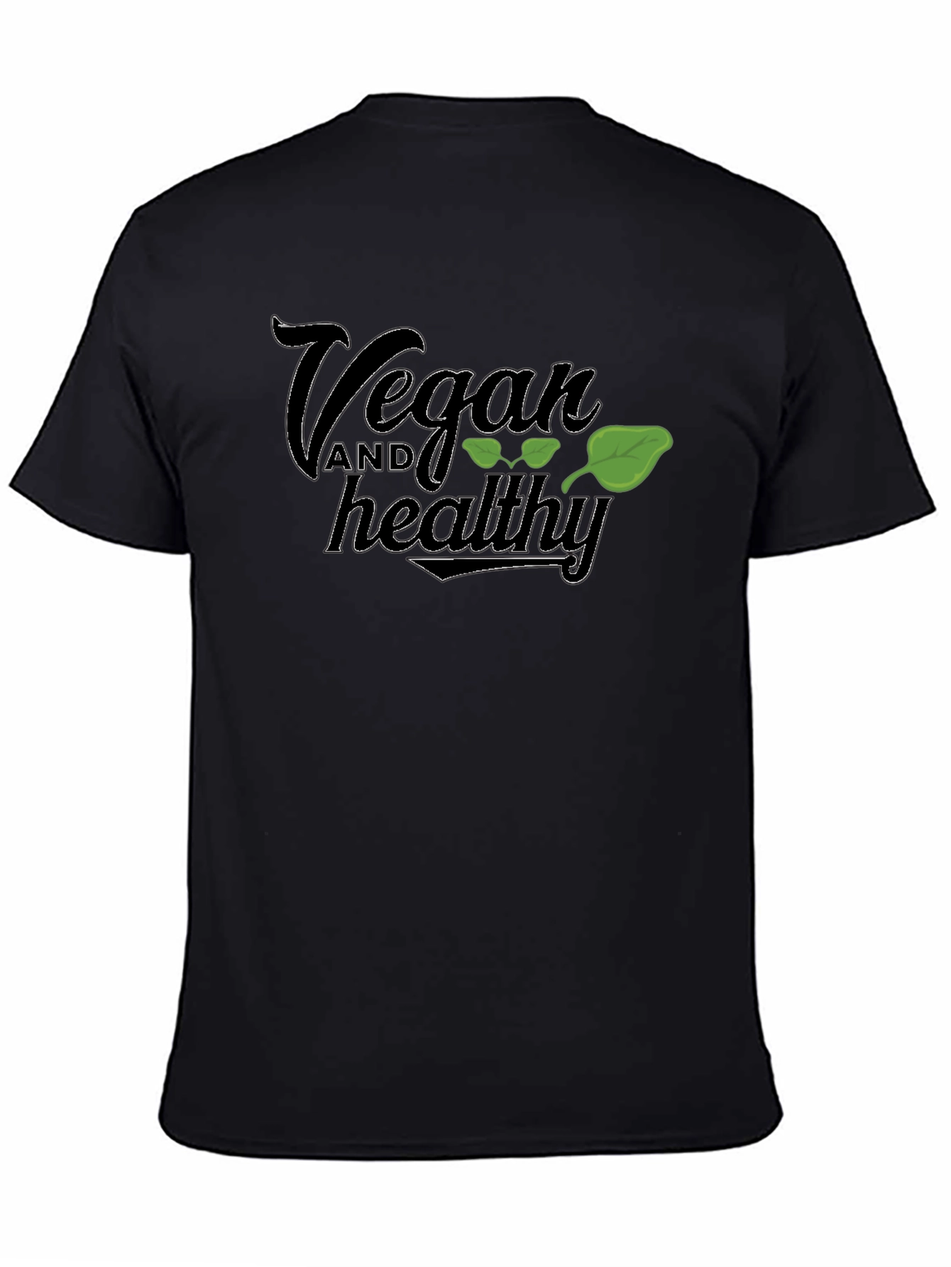 Vegan and Healthy Black T-Shirt