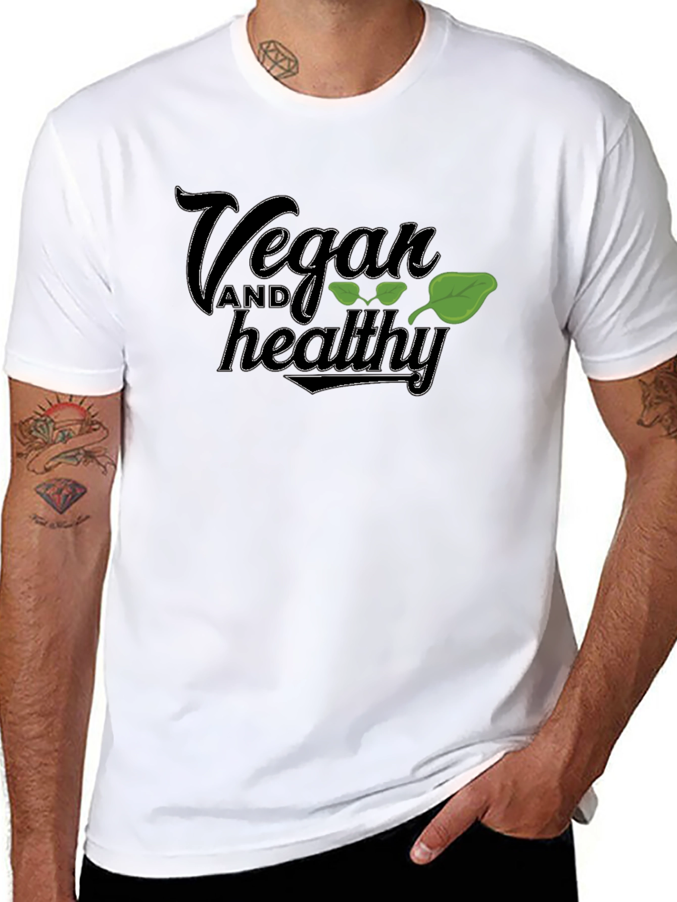 Vegan and Healthy Black T-Shirt