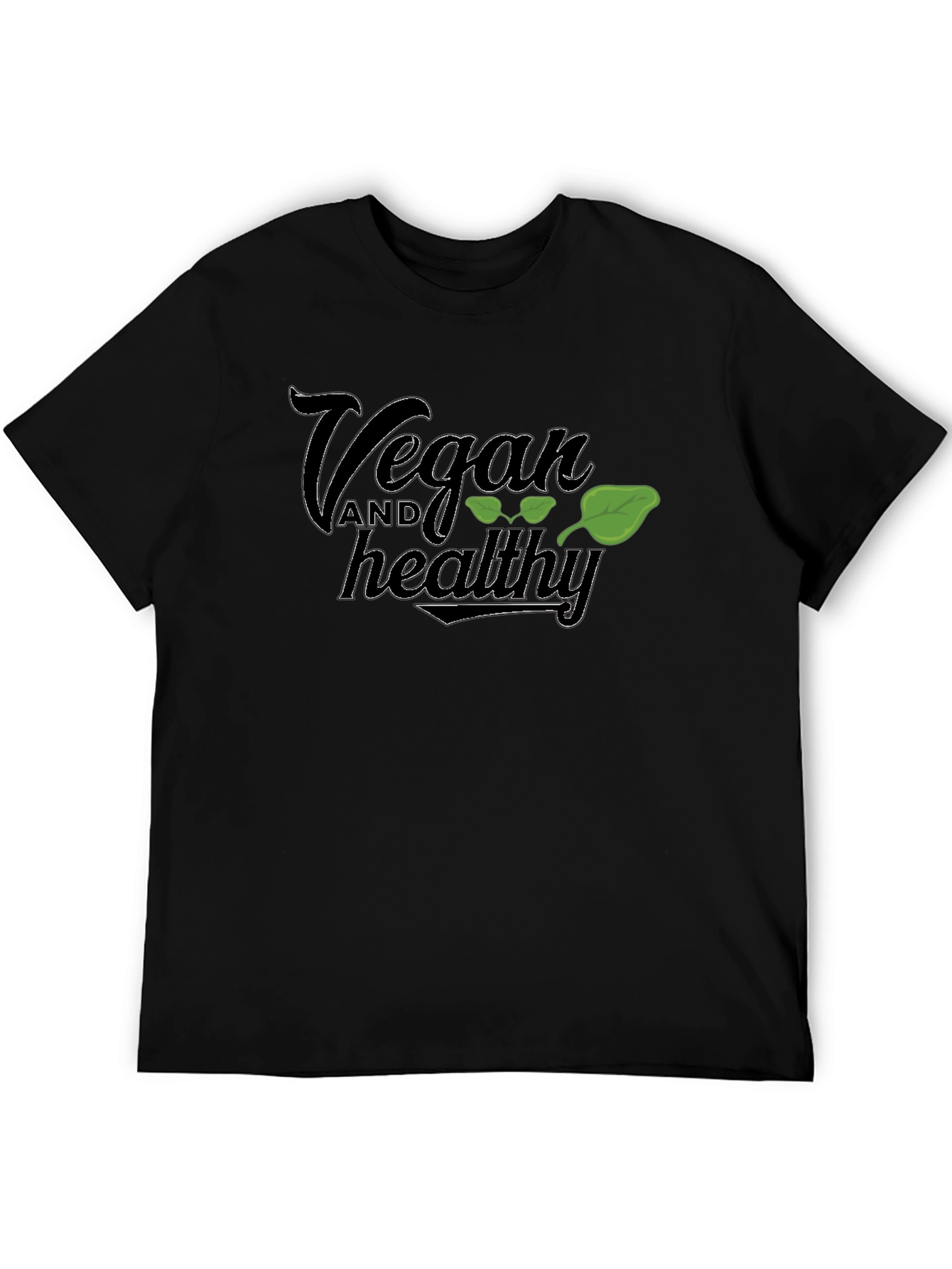 Vegan and Healthy Black T-Shirt
