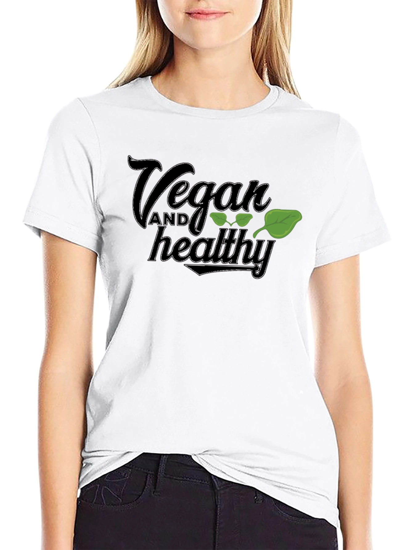 Vegan and Healthy Black T-Shirt