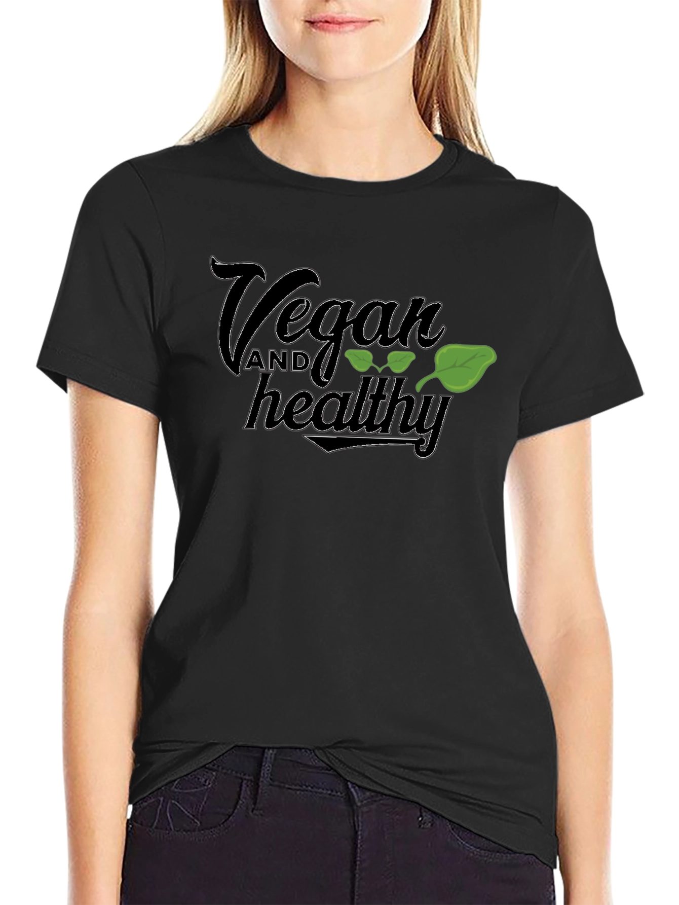 Vegan and Healthy Black T-Shirt