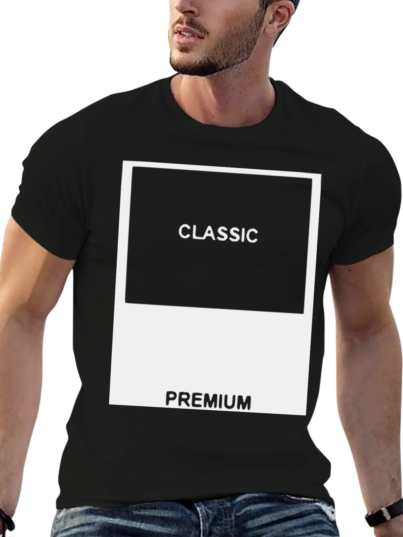 Classic Premium Graphic Print Black T-Shirt
