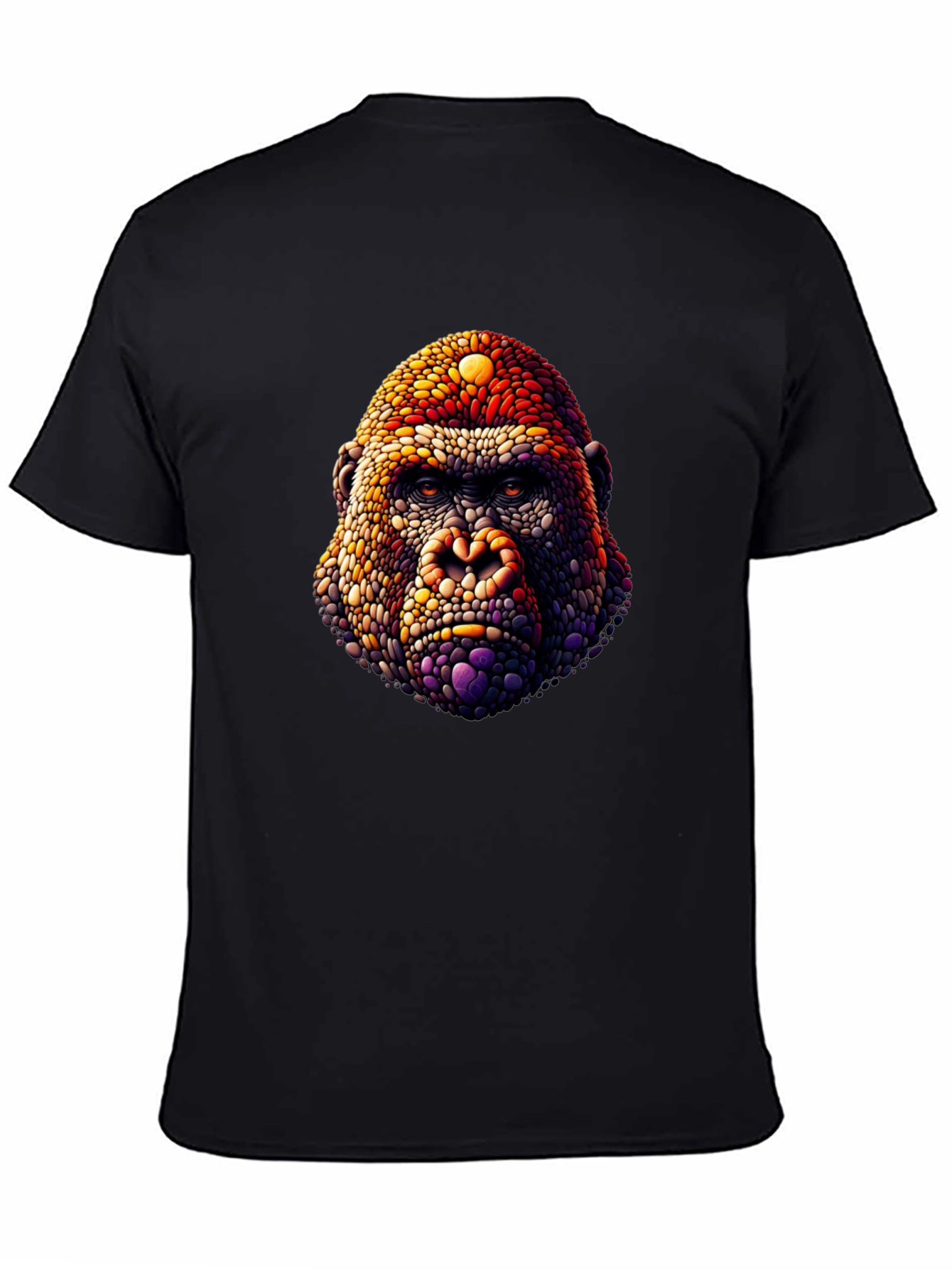 Gorilla Head Graphic Print Black T-Shirt