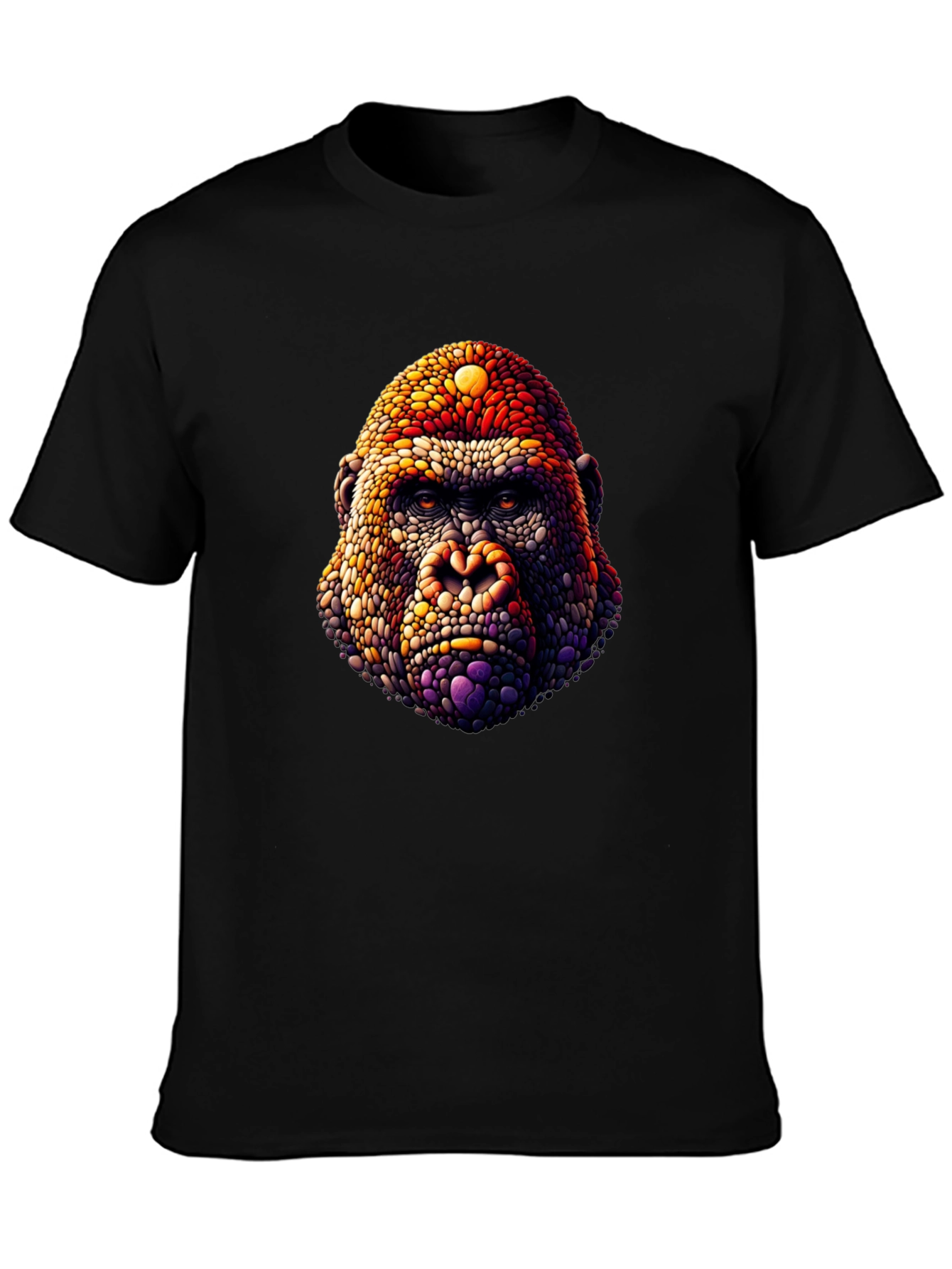 Gorilla Head Graphic Print Black T-Shirt