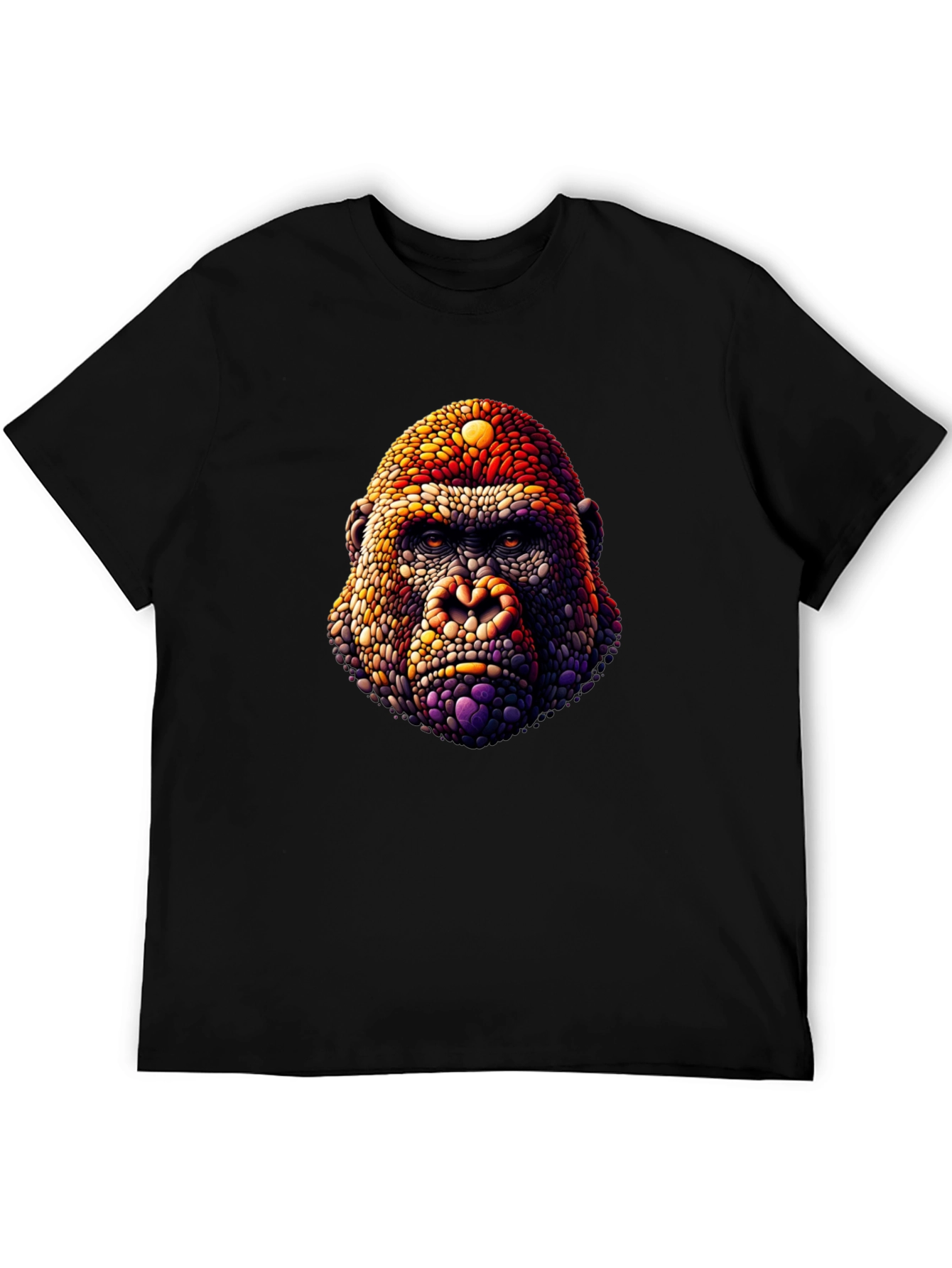 Gorilla Head Graphic Print Black T-Shirt