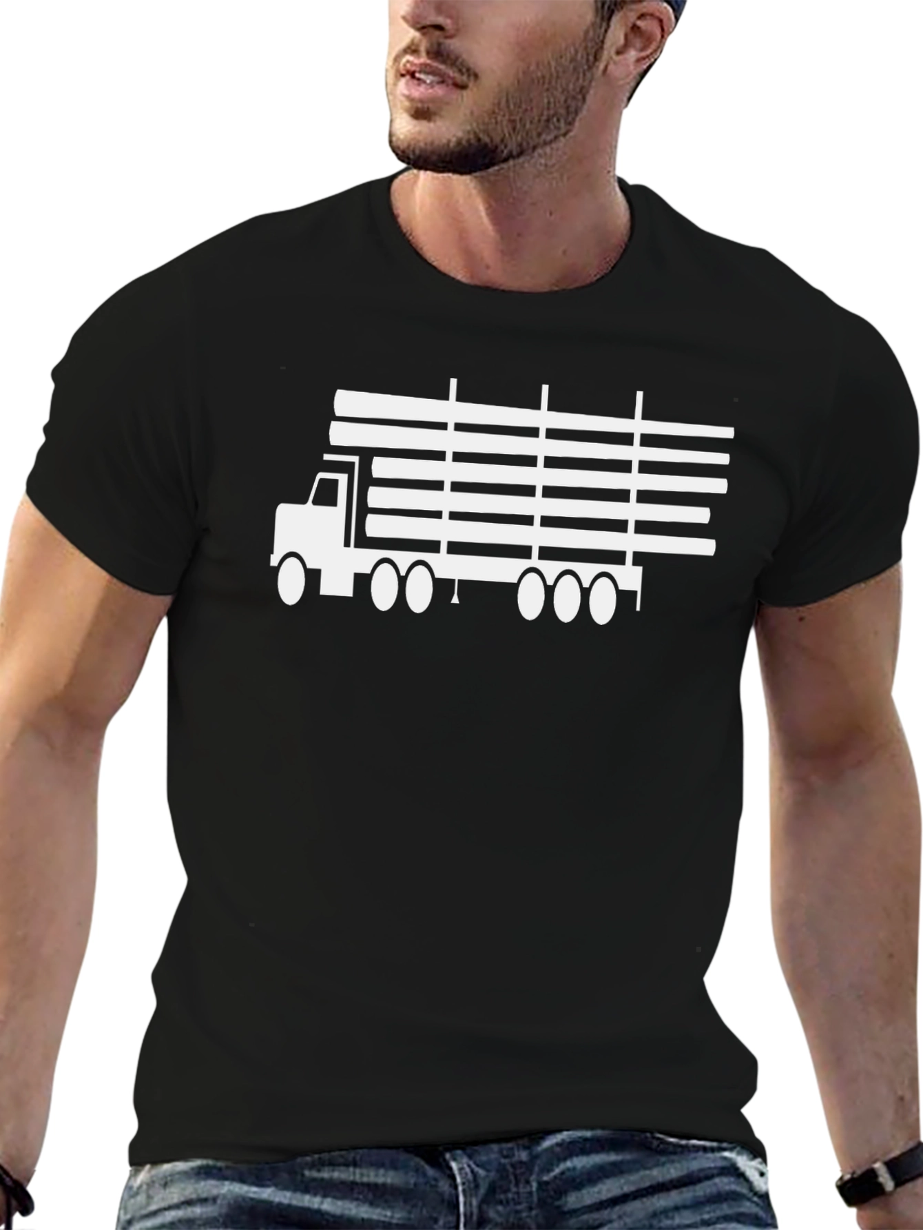 Trucking Graphic Tee - Heavy Duty Black T-Shirt