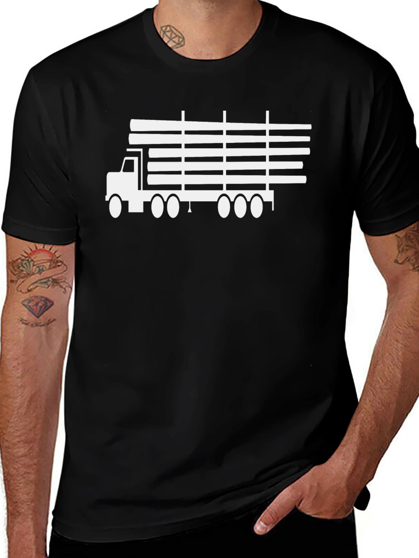 Trucking Graphic Tee - Heavy Duty Black T-Shirt