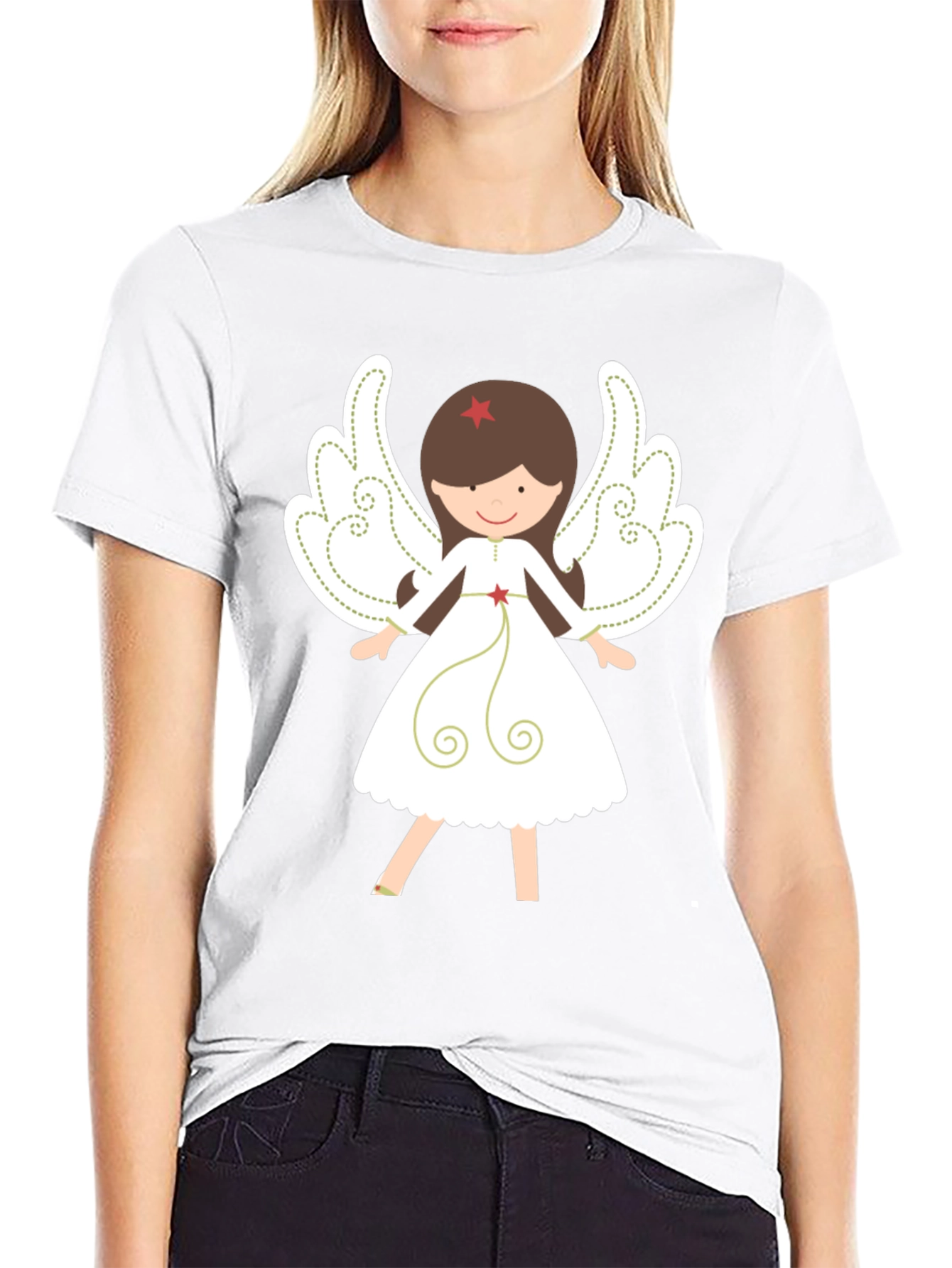 Angel Graphic Tee - Festive Holiday Shirt
