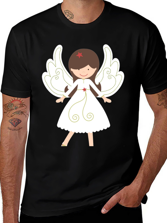 Angel Graphic Tee - Festive Holiday Shirt