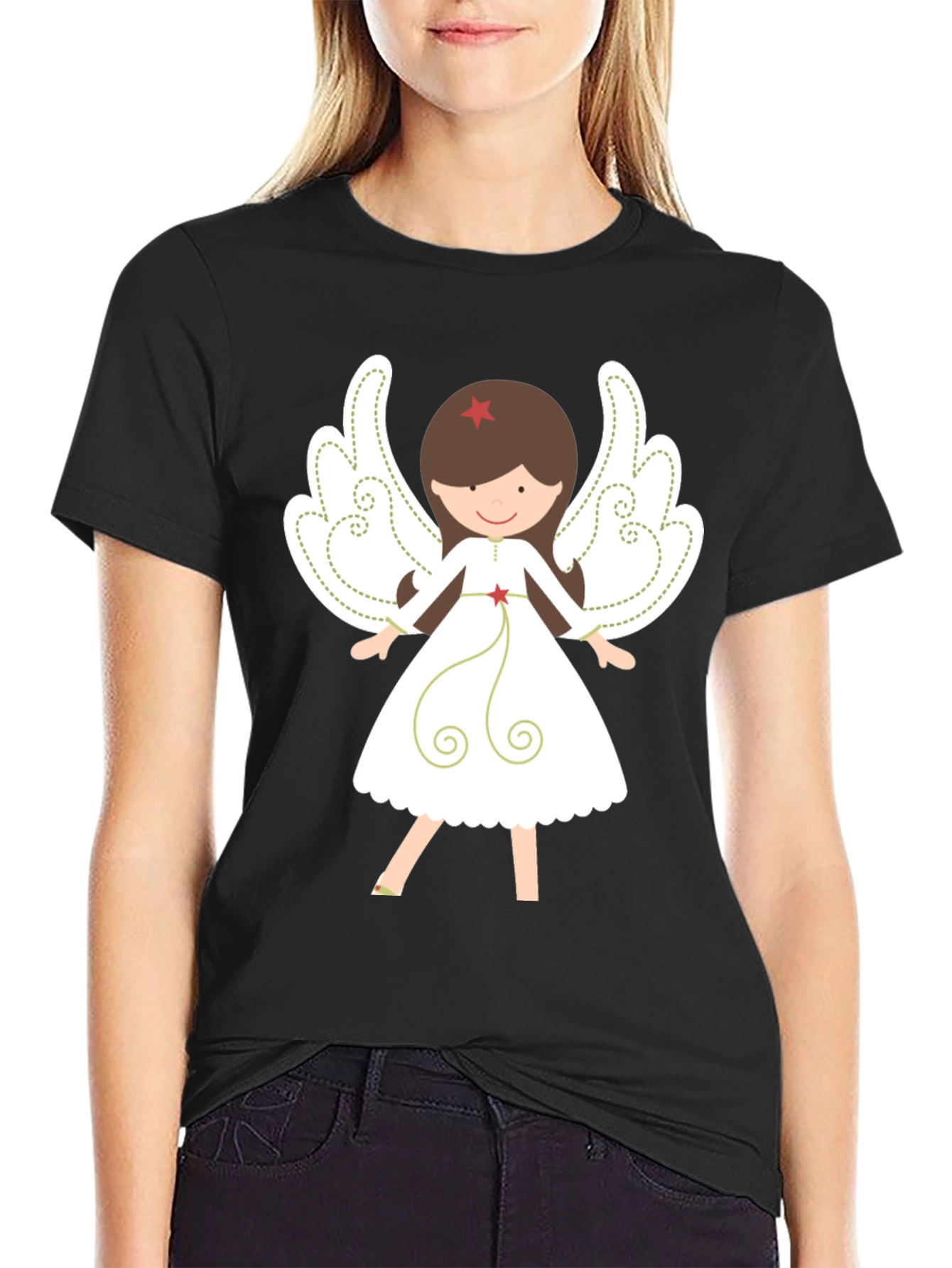 Angel Graphic Tee - Festive Holiday Shirt