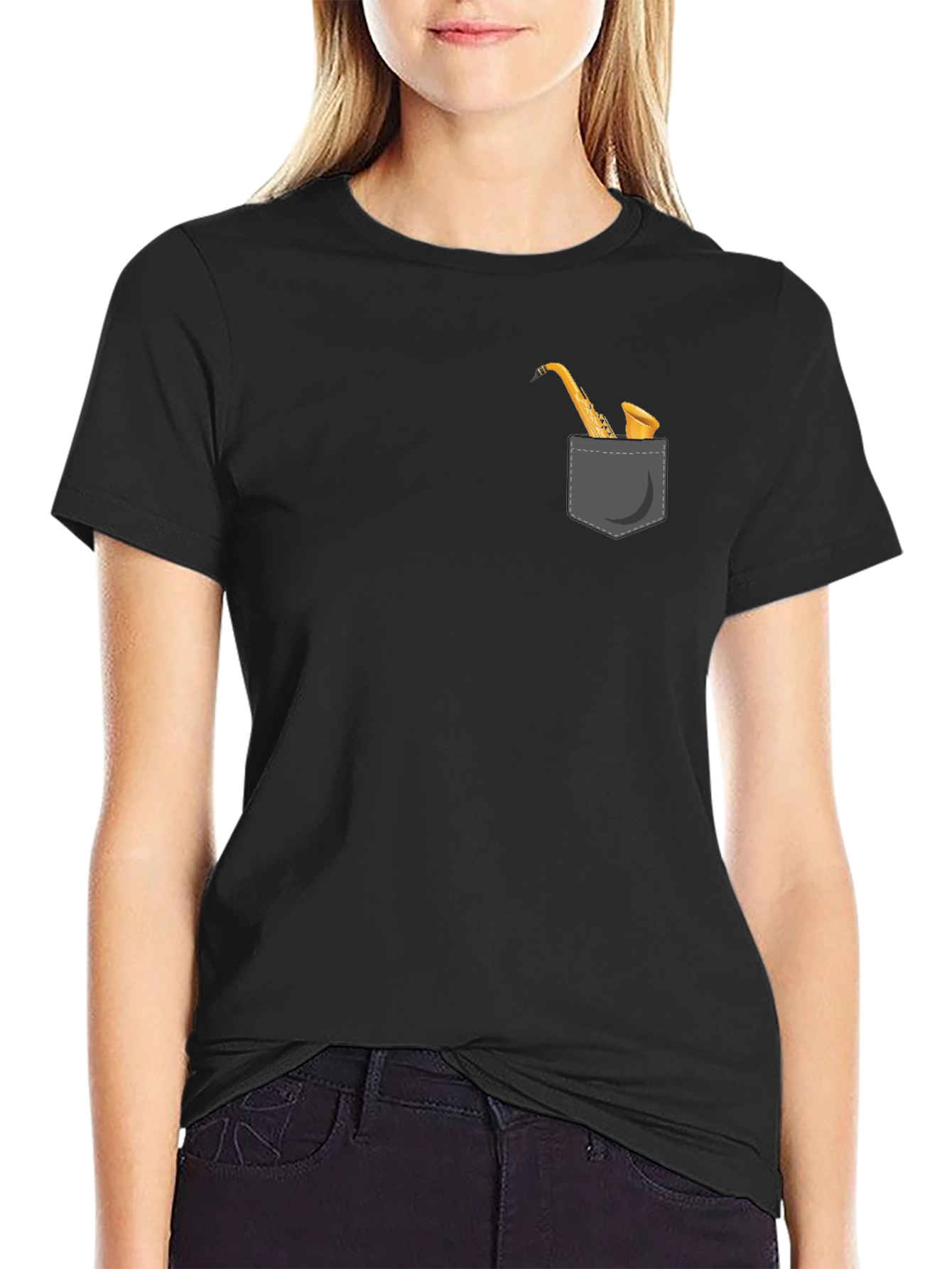 Saxophone Pocket Graphic Tee - Musician Style