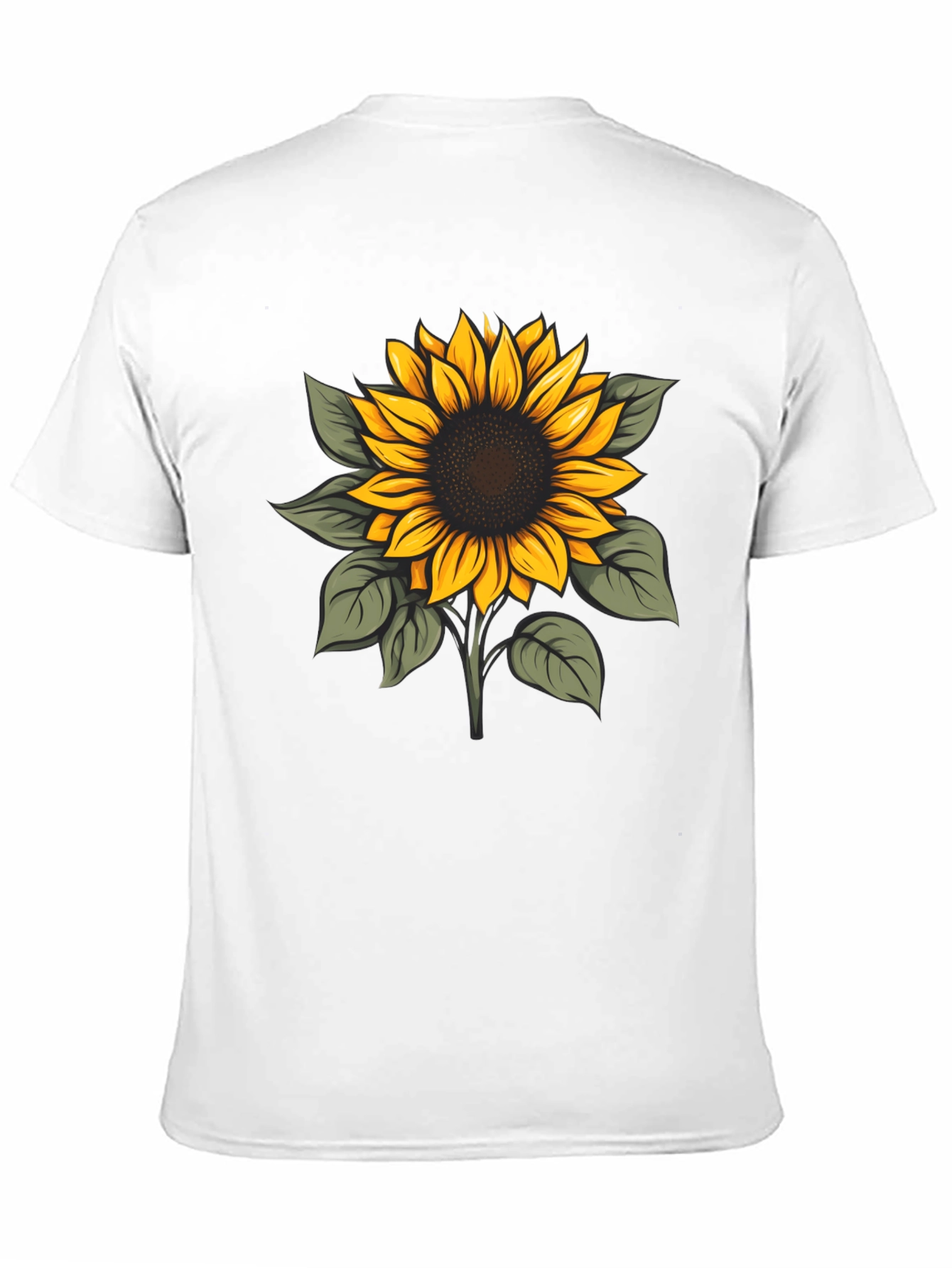 Sunflower Graphic Print Black T-Shirt
