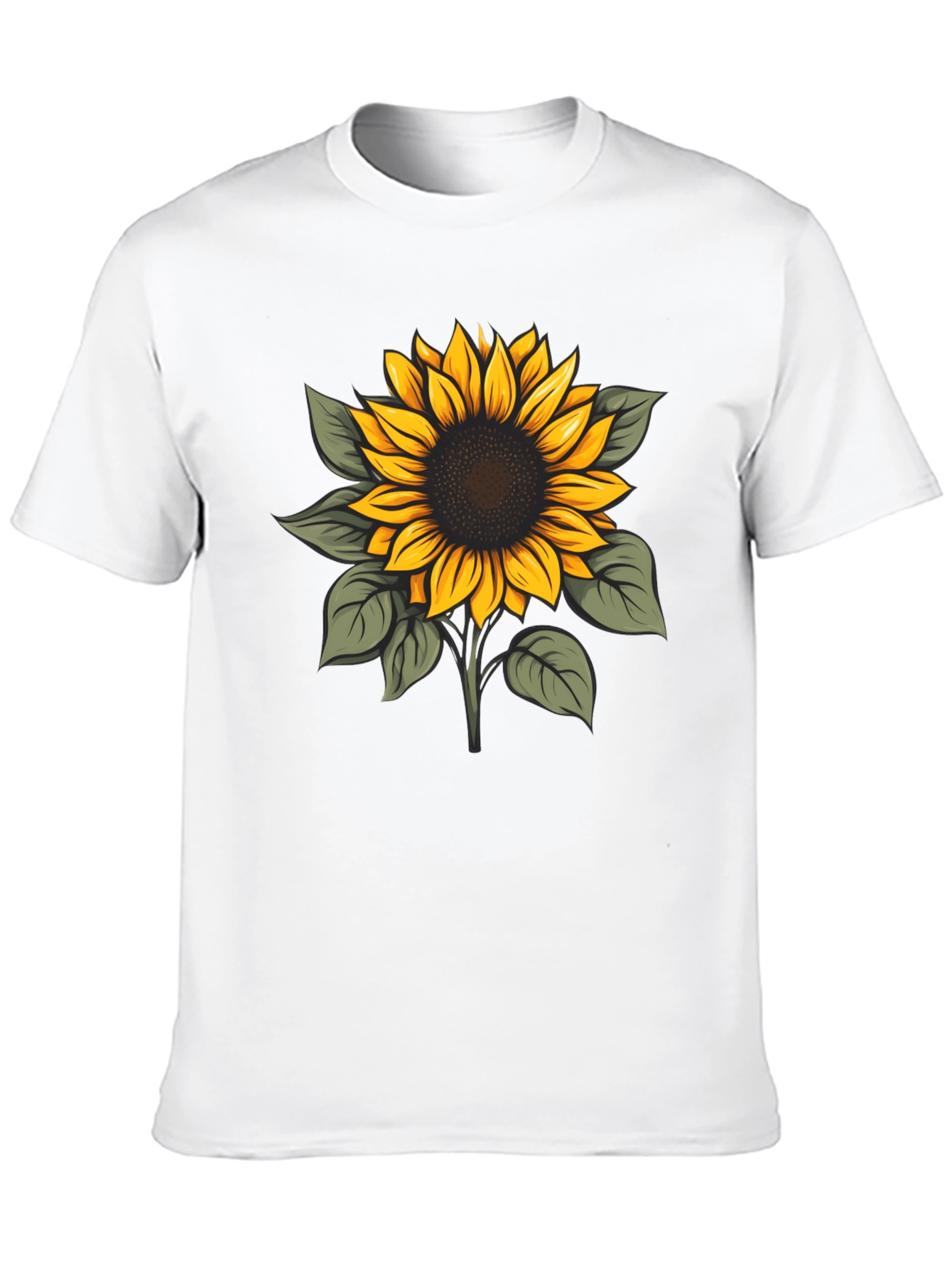 Sunflower Graphic Print Black T-Shirt