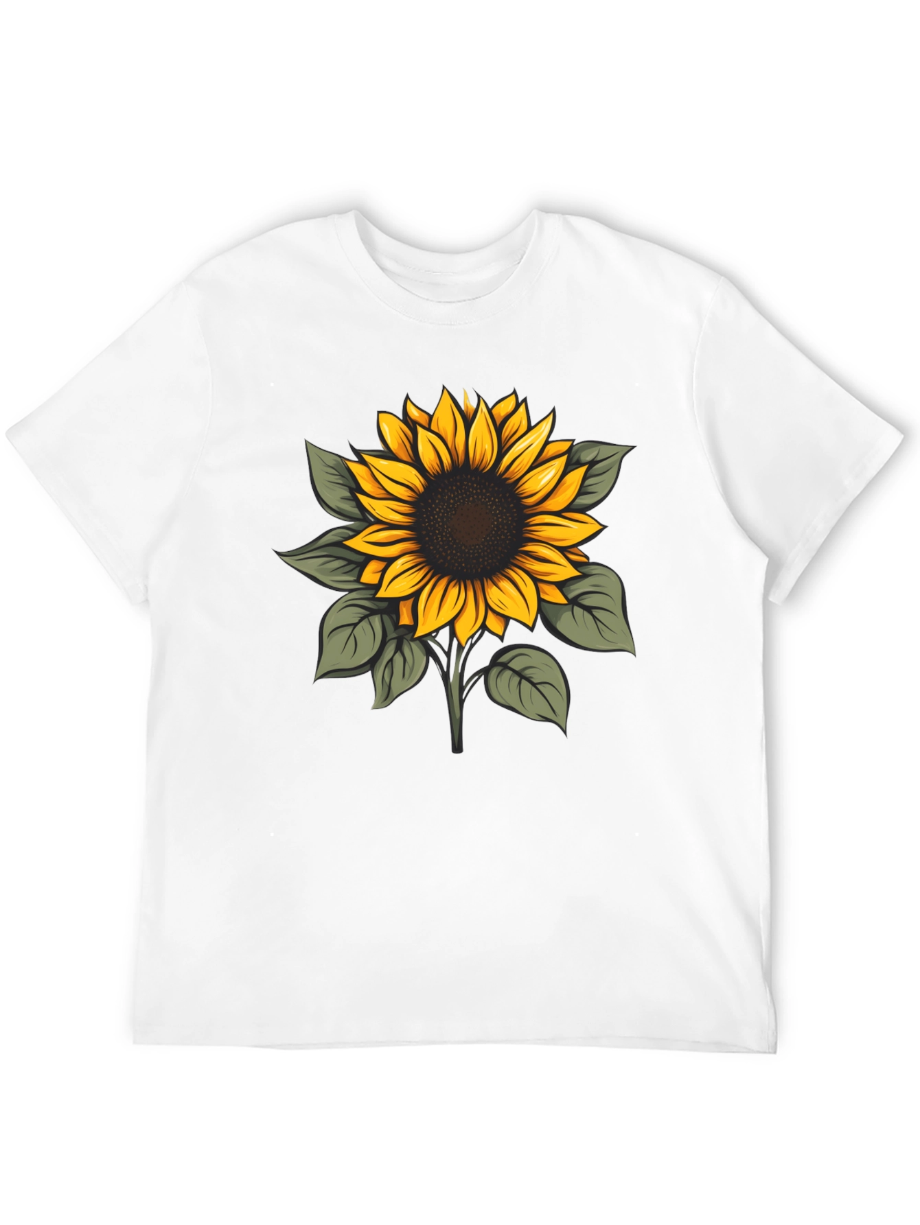 Sunflower Graphic Print Black T-Shirt