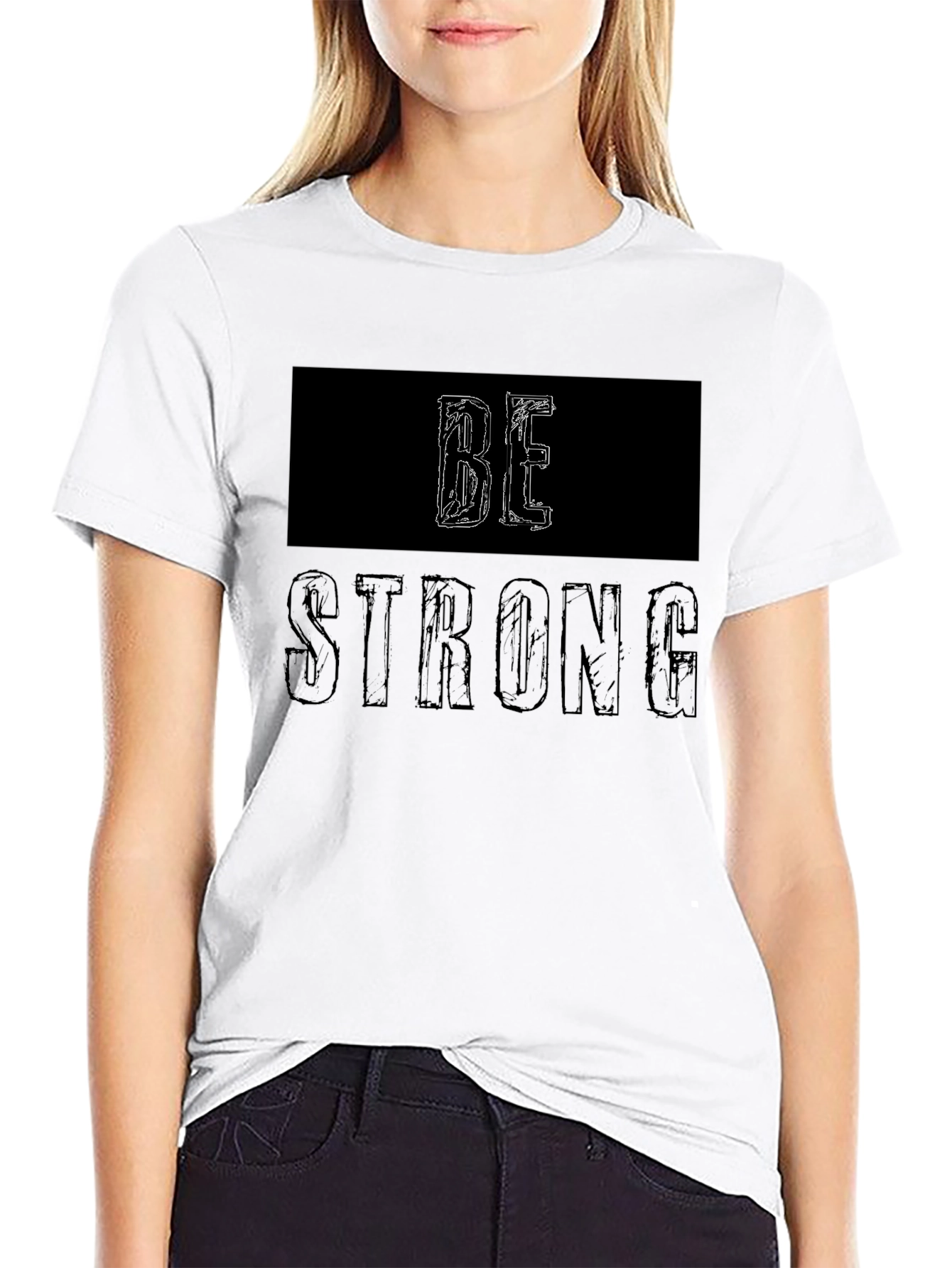 Be Strong Graphic Tee - Black