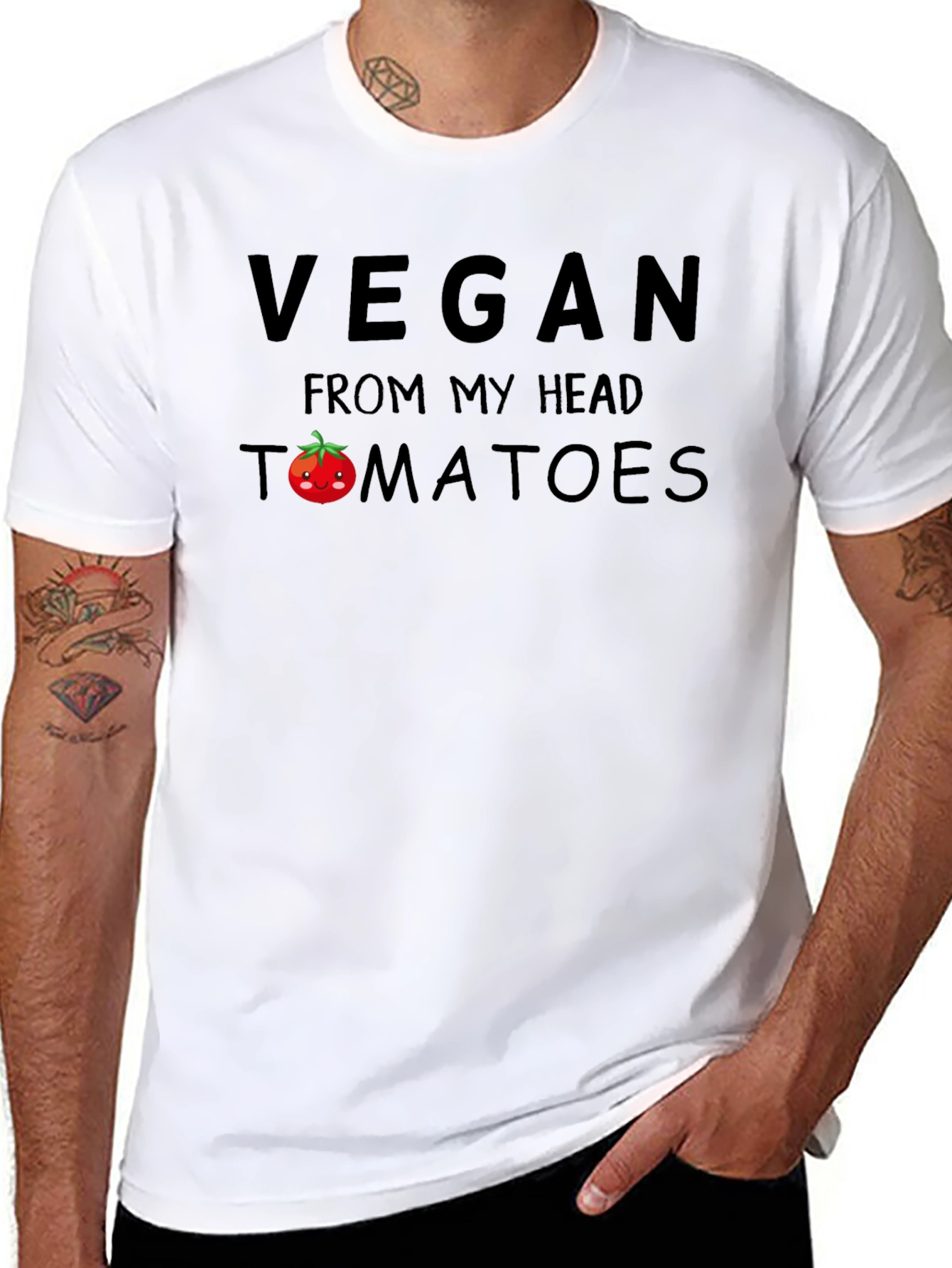 Vegan From My Head Tomatoes Funny T-Shirt
