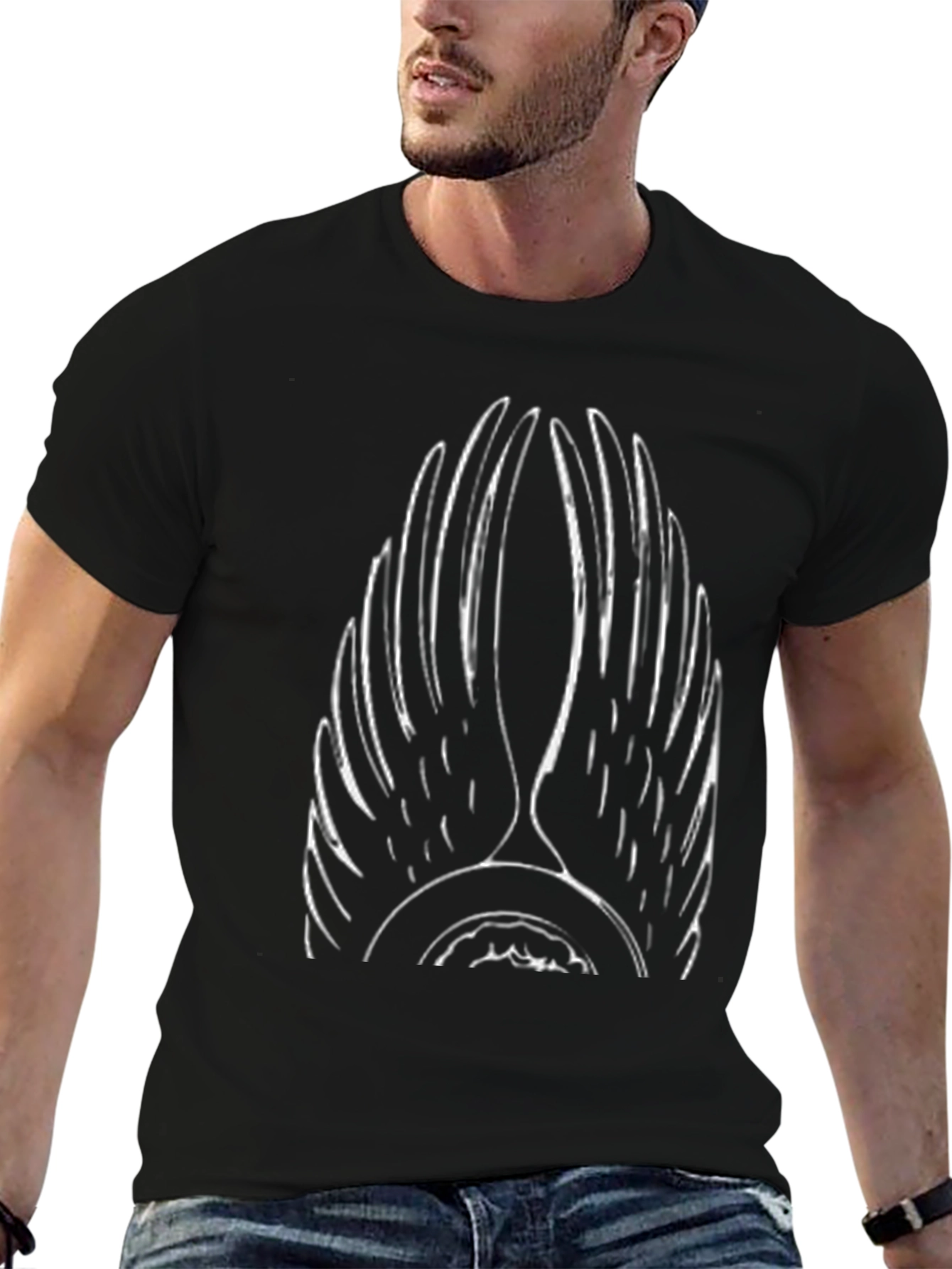 Wings Graphic Tee - Stylish Black Cotton Shirt