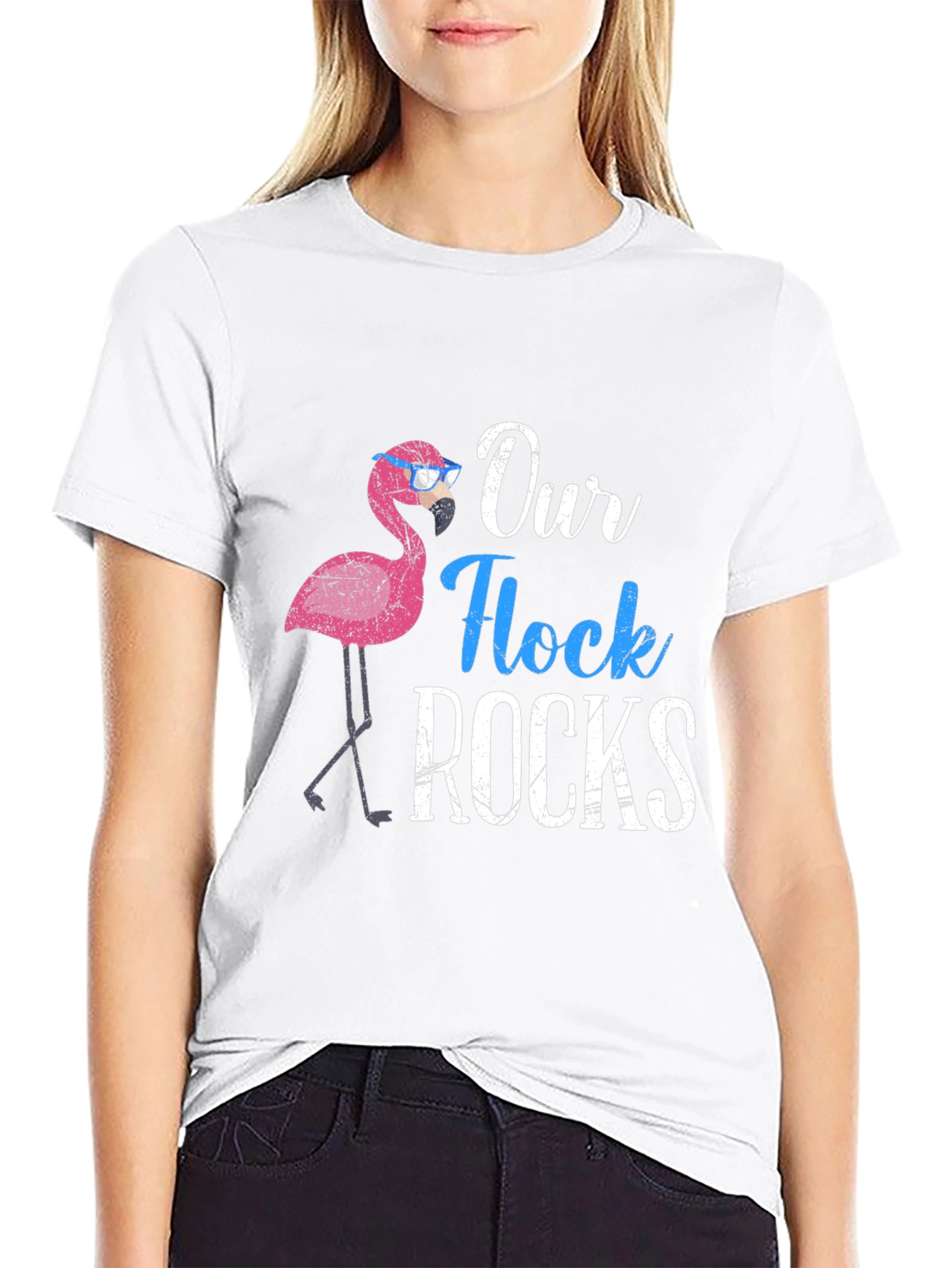 Our Flock Rocks Flamingo T-Shirt