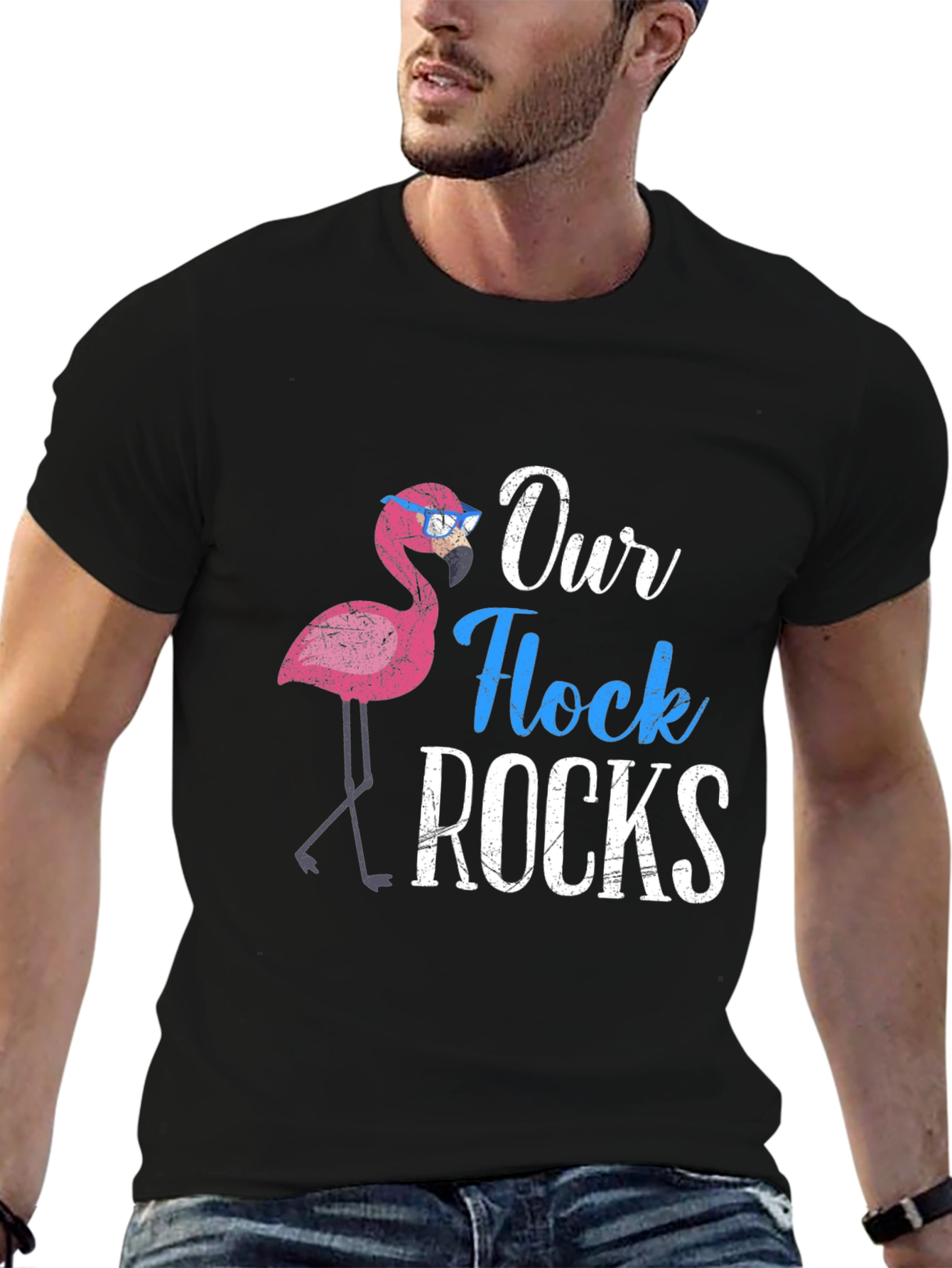 Our Flock Rocks Flamingo T-Shirt