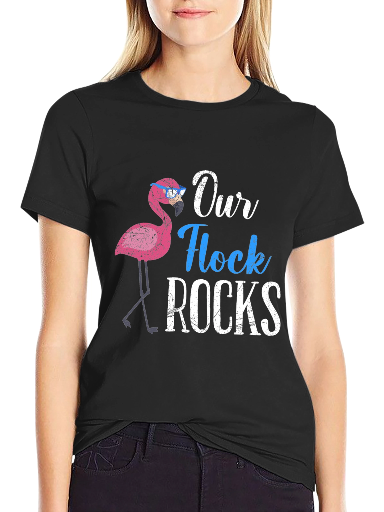 Our Flock Rocks Flamingo T-Shirt