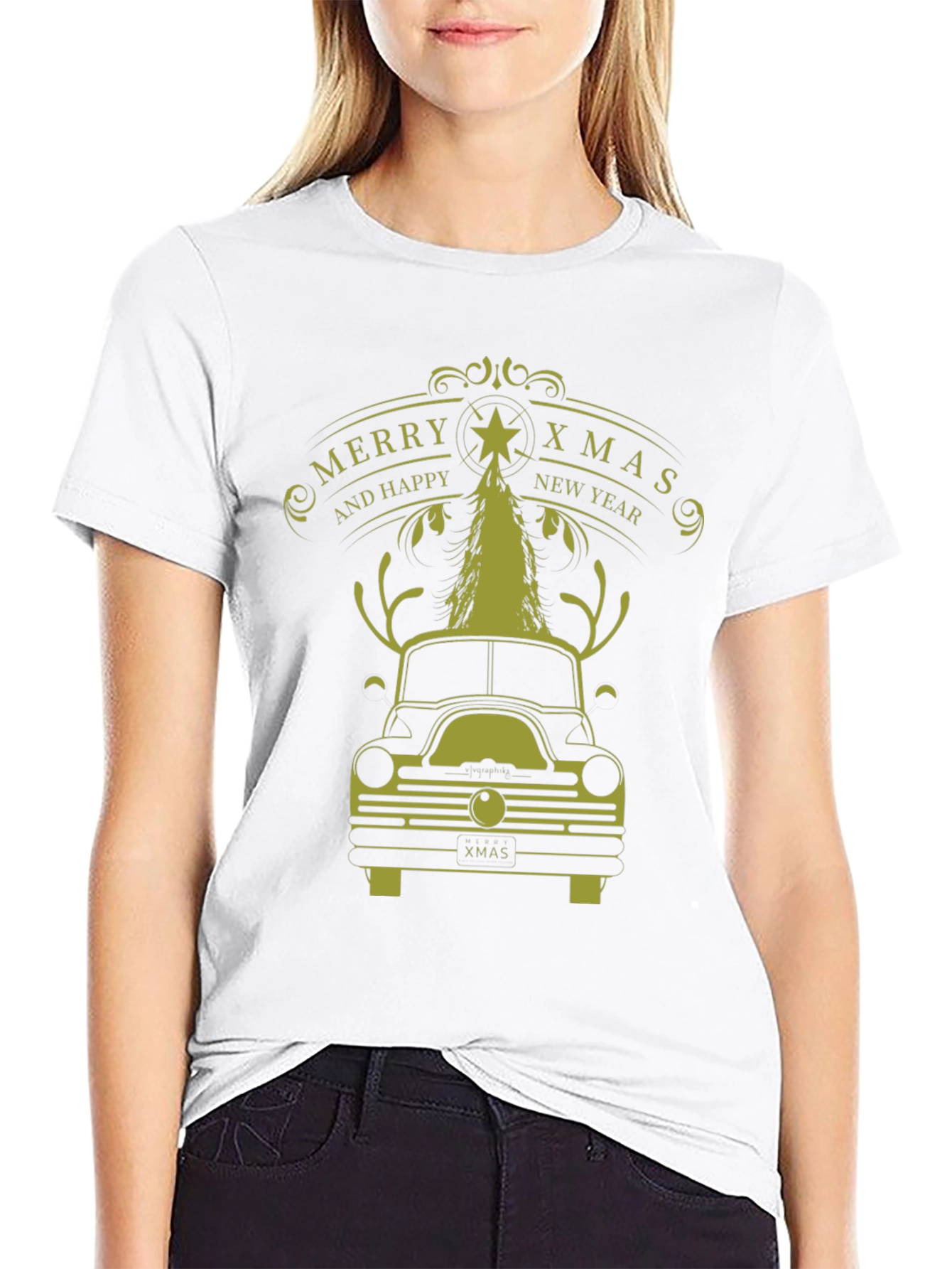 Merry Xmas Car T-Shirt - Holiday Festive Tee