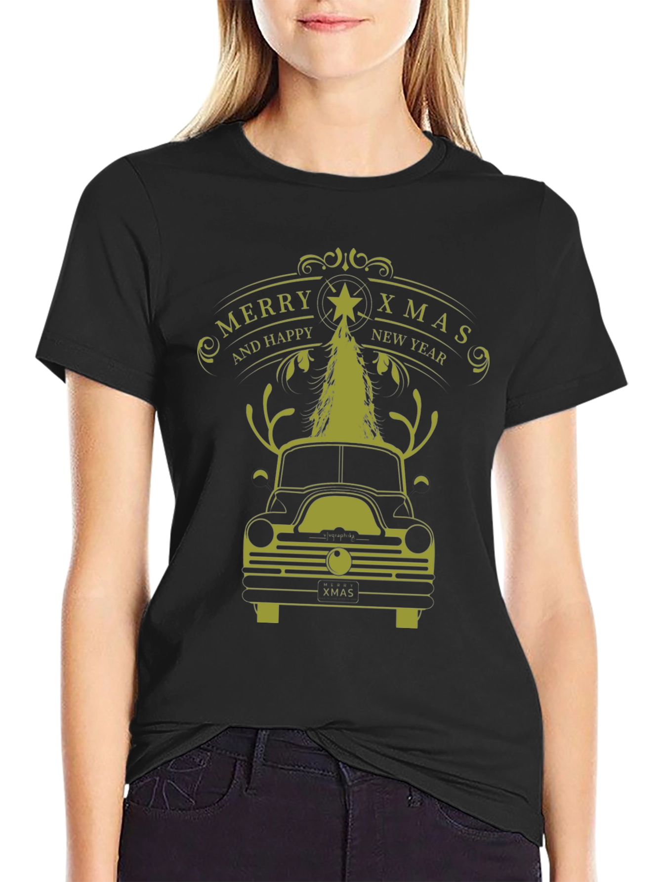 Merry Xmas Car T-Shirt - Holiday Festive Tee